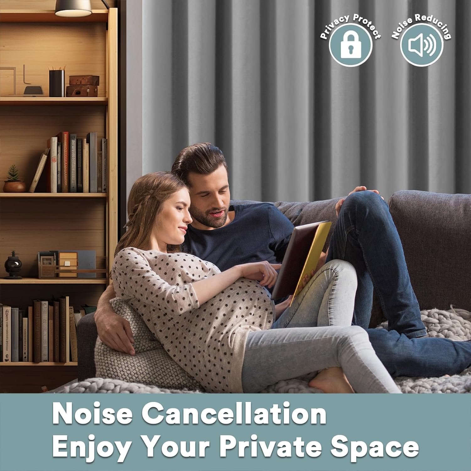 Thumbnail 4 de BellaHills 100% Blackout Curtains 90 x 72