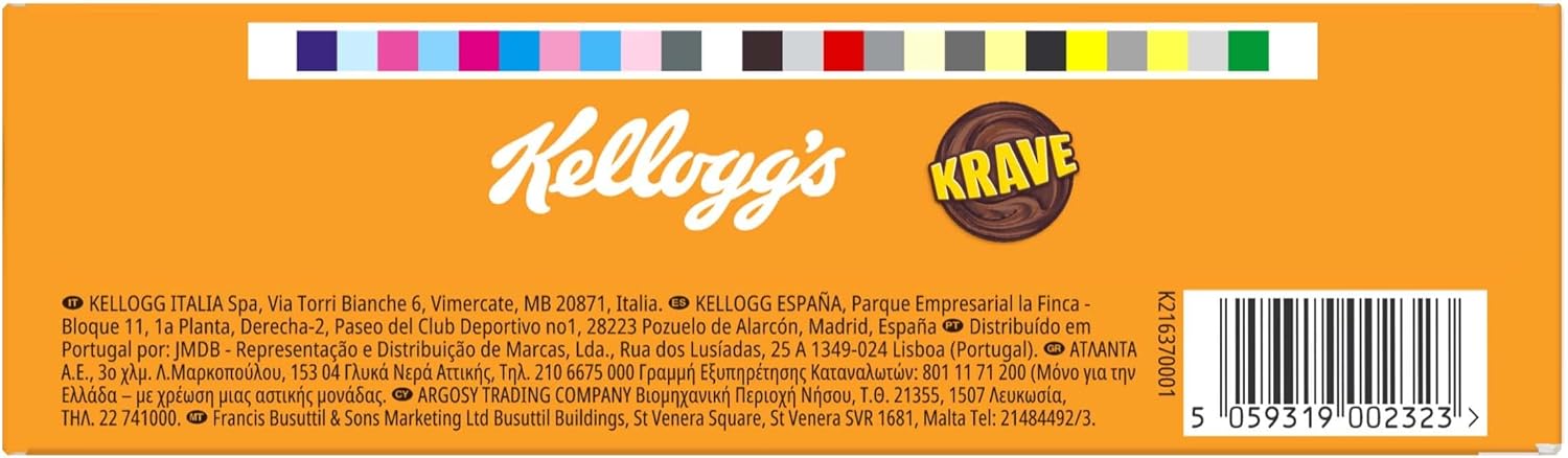 Detalle de Kellogg’s Krave Choco Nut 410 g: cereali croccanti con ripieno cioccolato e nocciola
