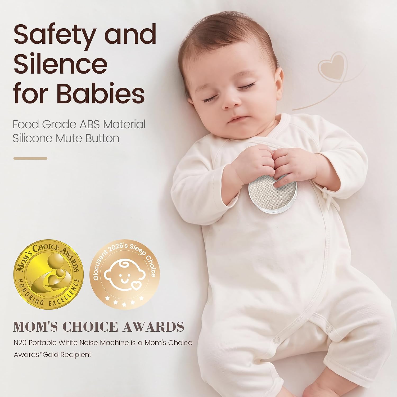 Thumbnail 5 de Glocusent CrySense Baby Sound Machine, 35 Sounds, 2700K Night Light