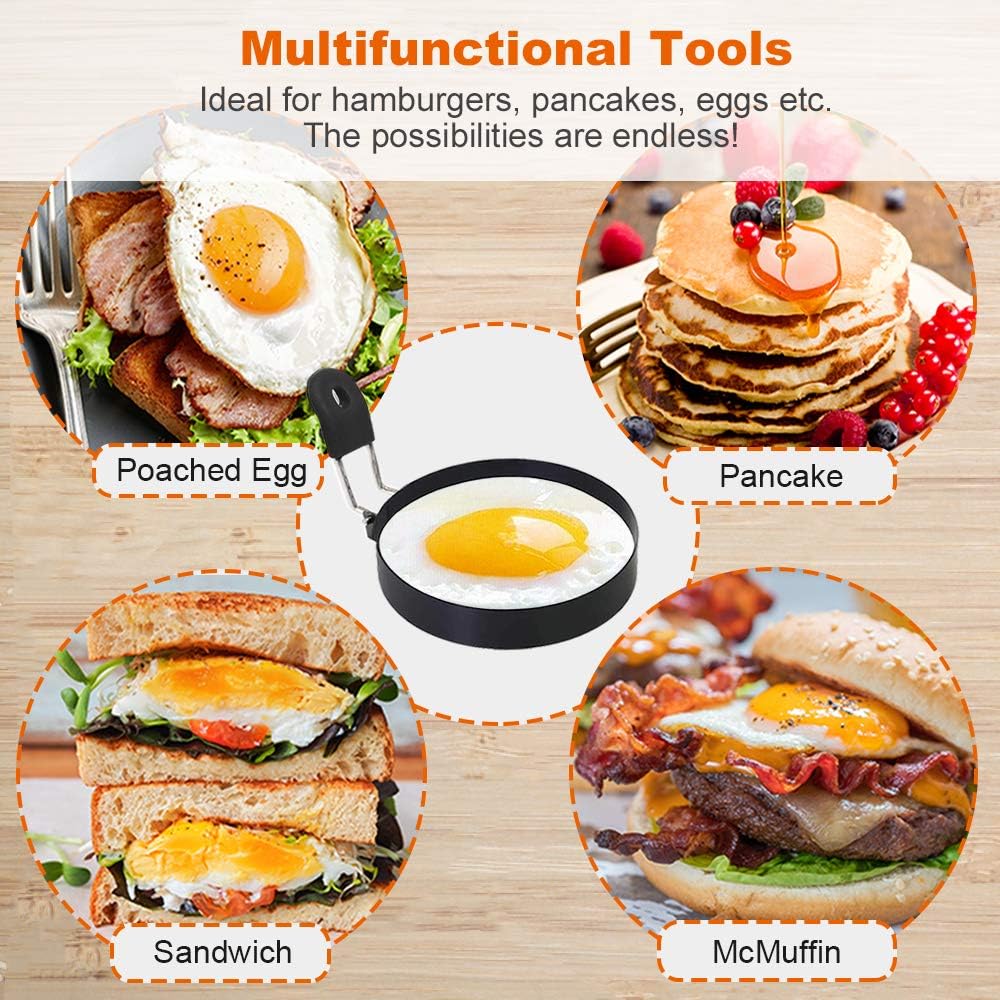 Detalle 1 de COTEY 3.5" Egg Rings Set Nonstick