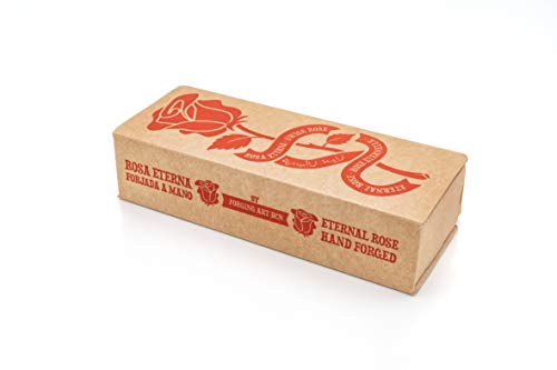 Thumbnail 4 de Forging Art Bcn Rosa Eterna de hierro forjado a mano con base de madera lacada (22 x 10 x 6,5 cm)