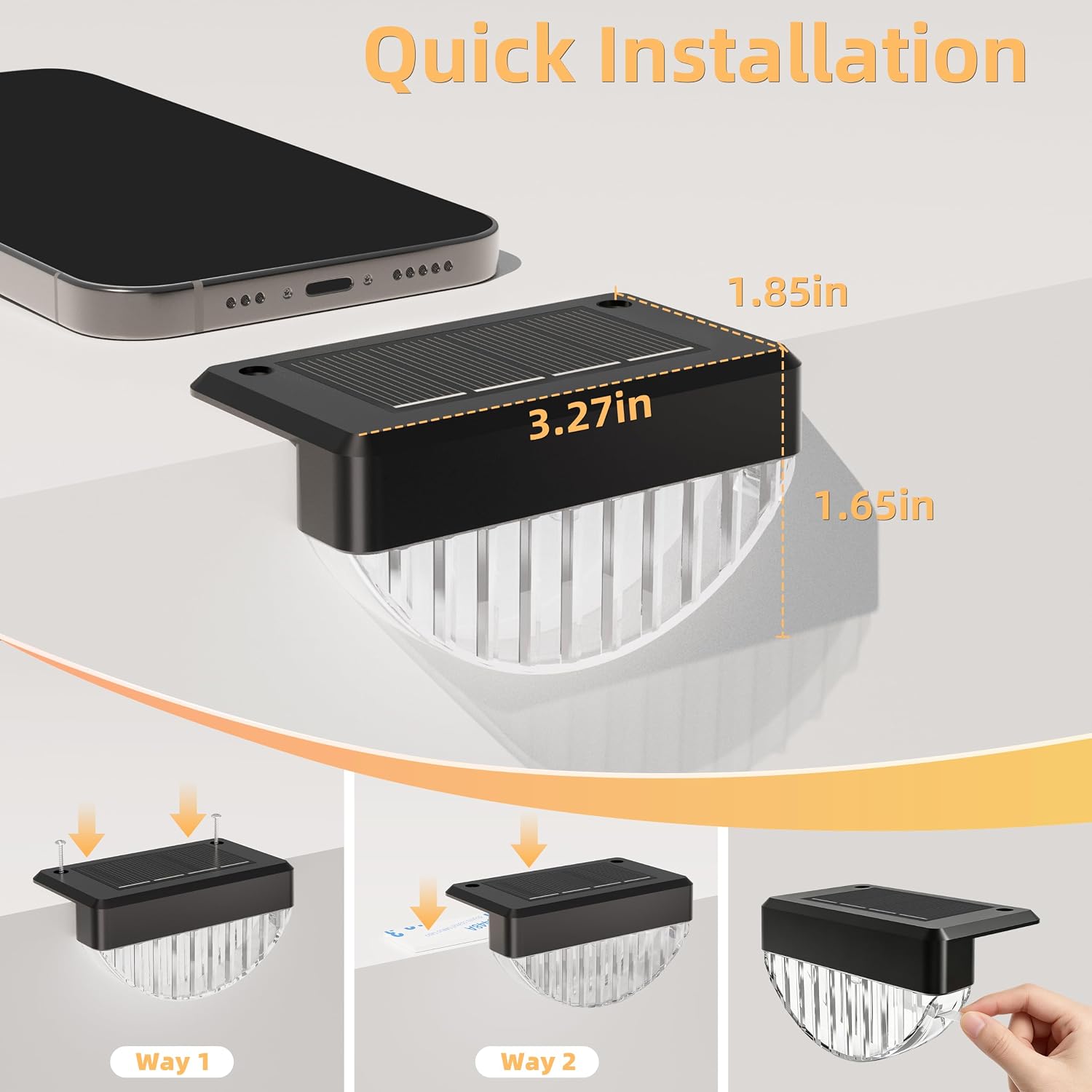 Detalle de VOLISUN HWL678-C Solar Deck Lights, 24-Pack Warm White LED, Black