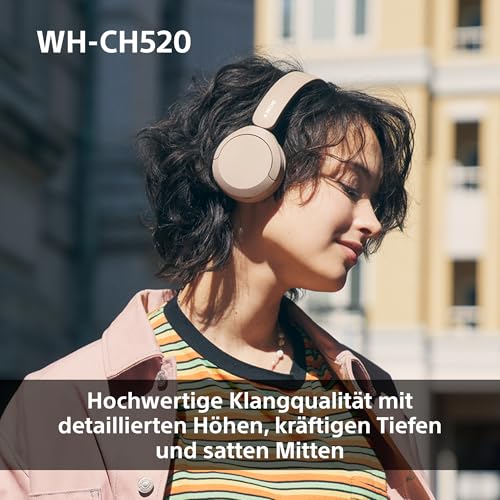 Detalle 2 de Sony WH-CH520 Kabellose Bluetooth-On-Ear-Kopfhörer Schwarz – lange Akkulaufzeit, einfach bedienbar