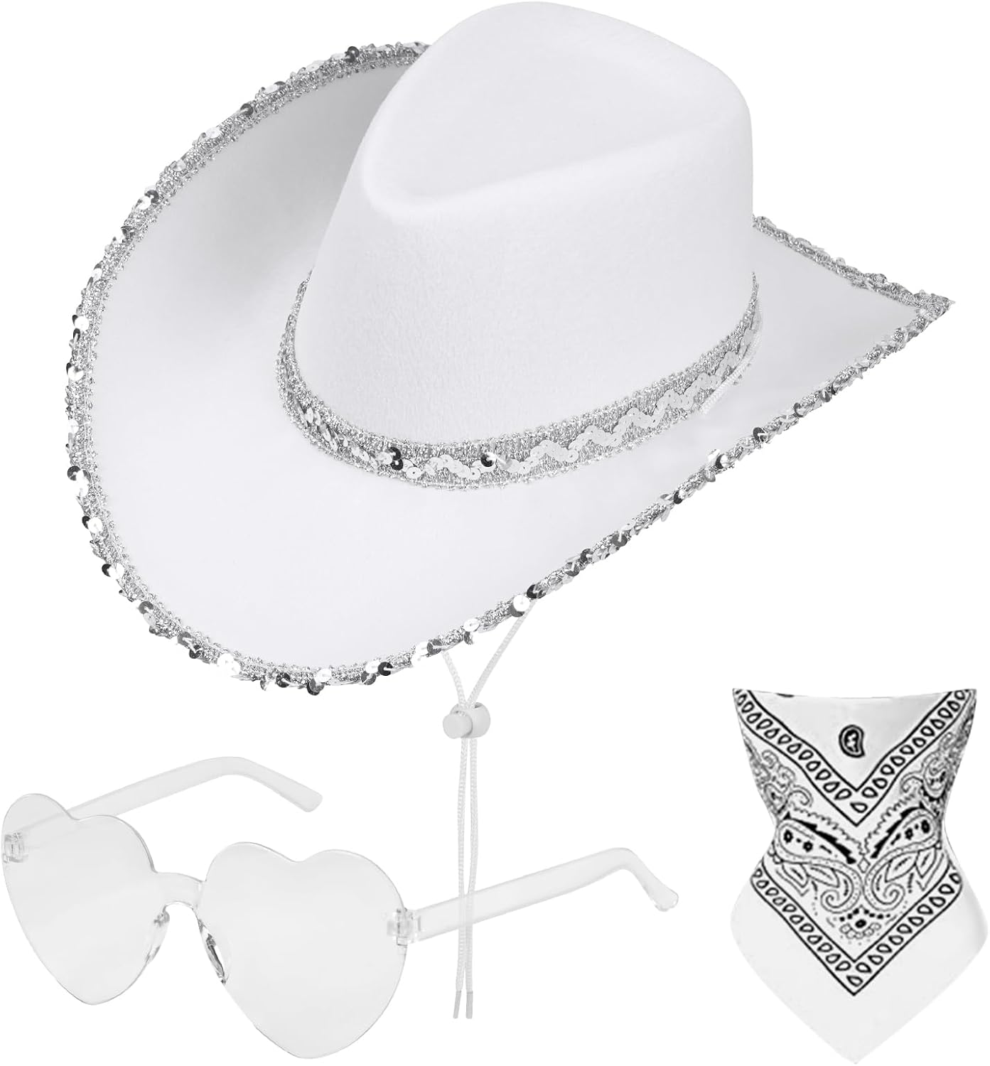 Detalle de AOMIG cowboyhatt för vuxna med solglasögon och bandana