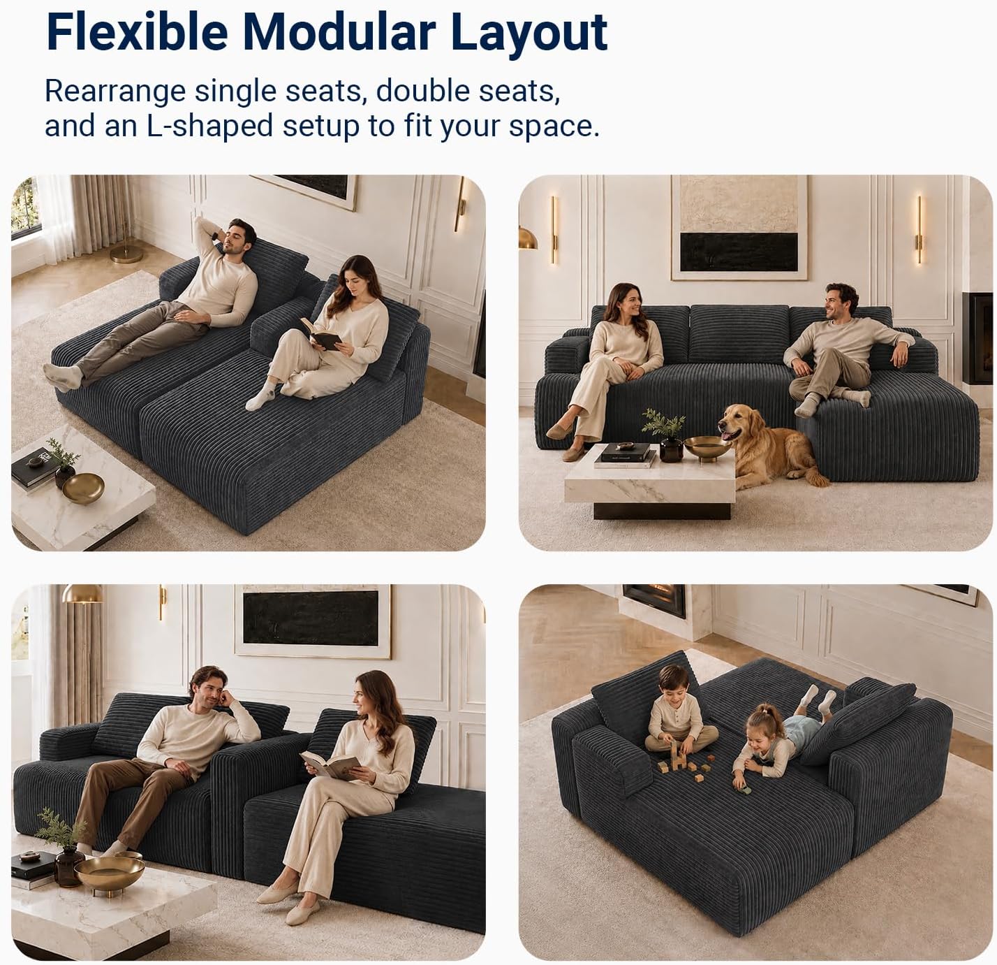 Detalle 2 de Avenco Modular Sectional Sofa, 118" U-Shape