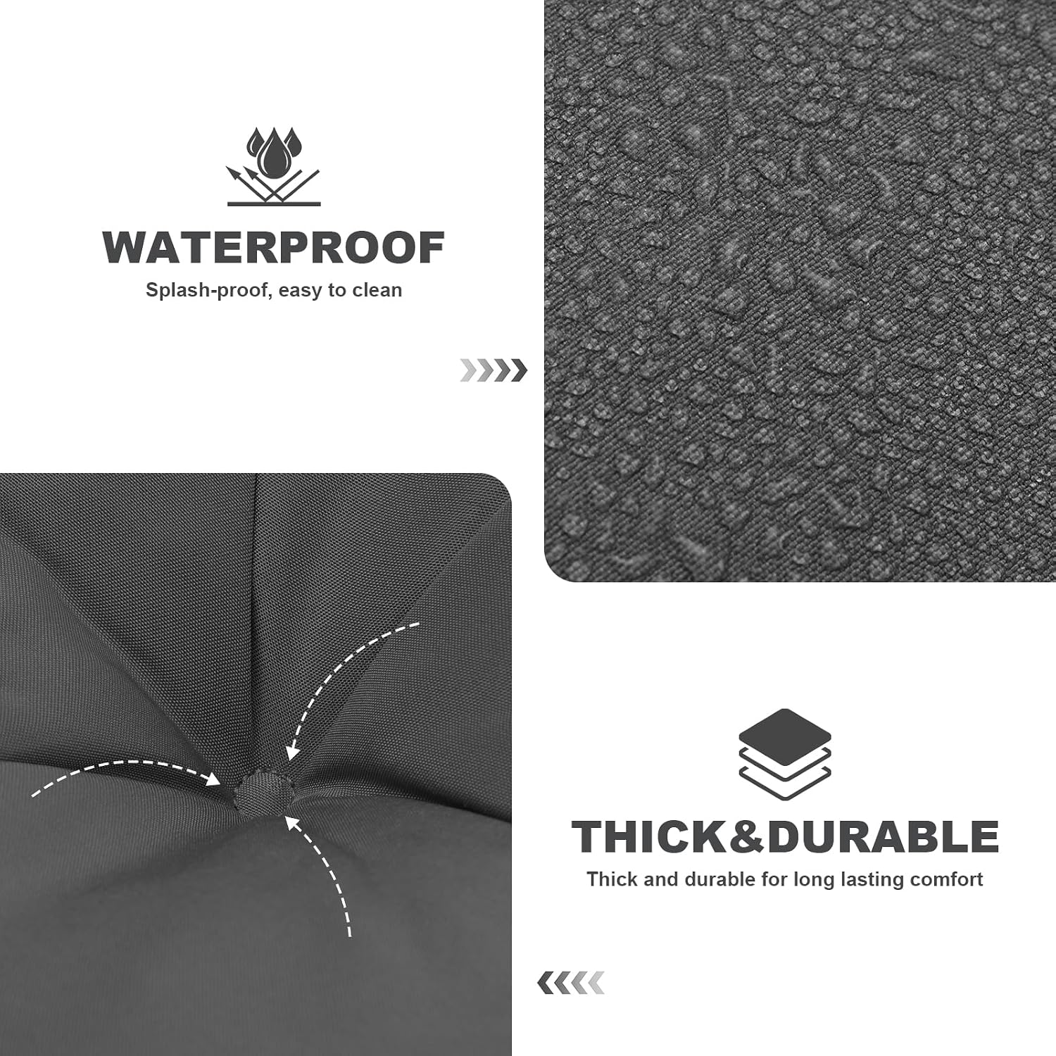 Detalle 2 de GPQAWER HDYYDM88 Outdoor Swing Cushion, 60 x 40 Inches, 5-Inch Padding