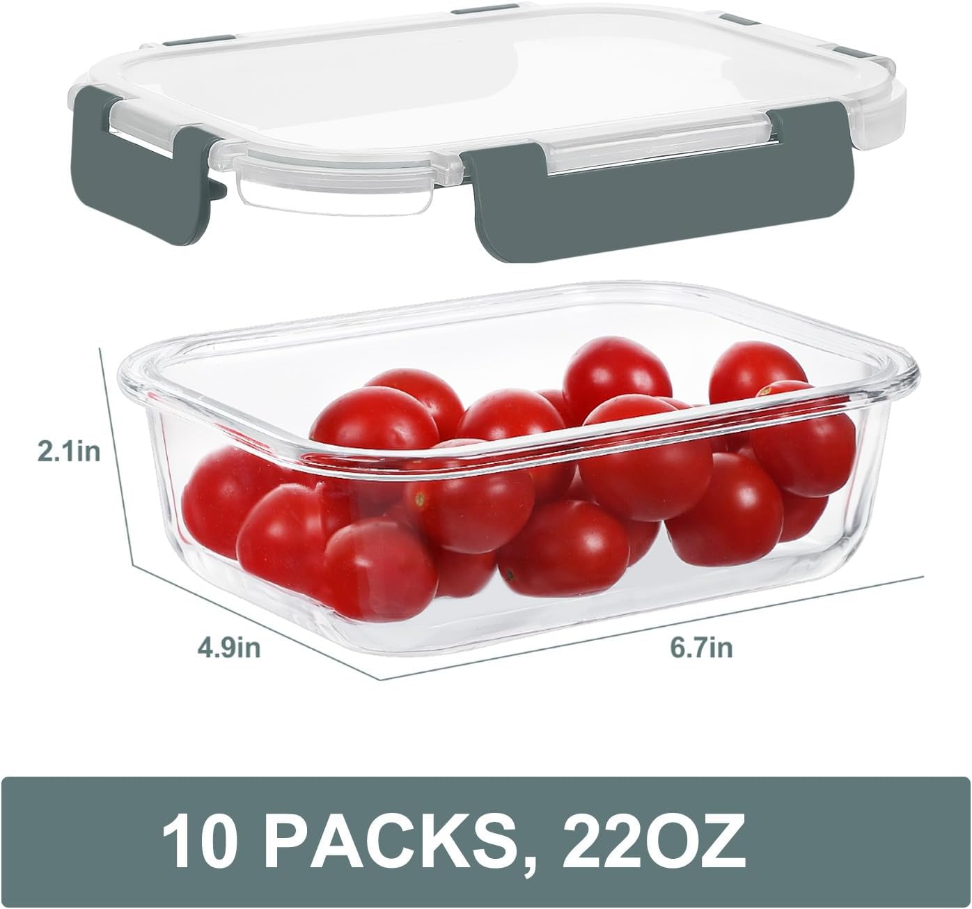 Thumbnail 5 de KOMUEE 22 oz Glass Meal Prep Containers 🍱
