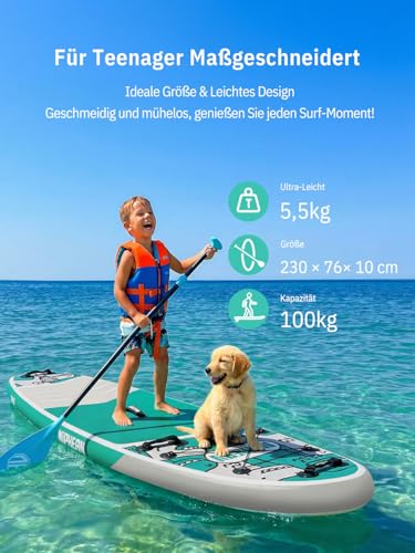 Detalle de Niphean Stand Up Paddling Board mit Sitz – KIND SUP-Set mit komplettem Zubehör
