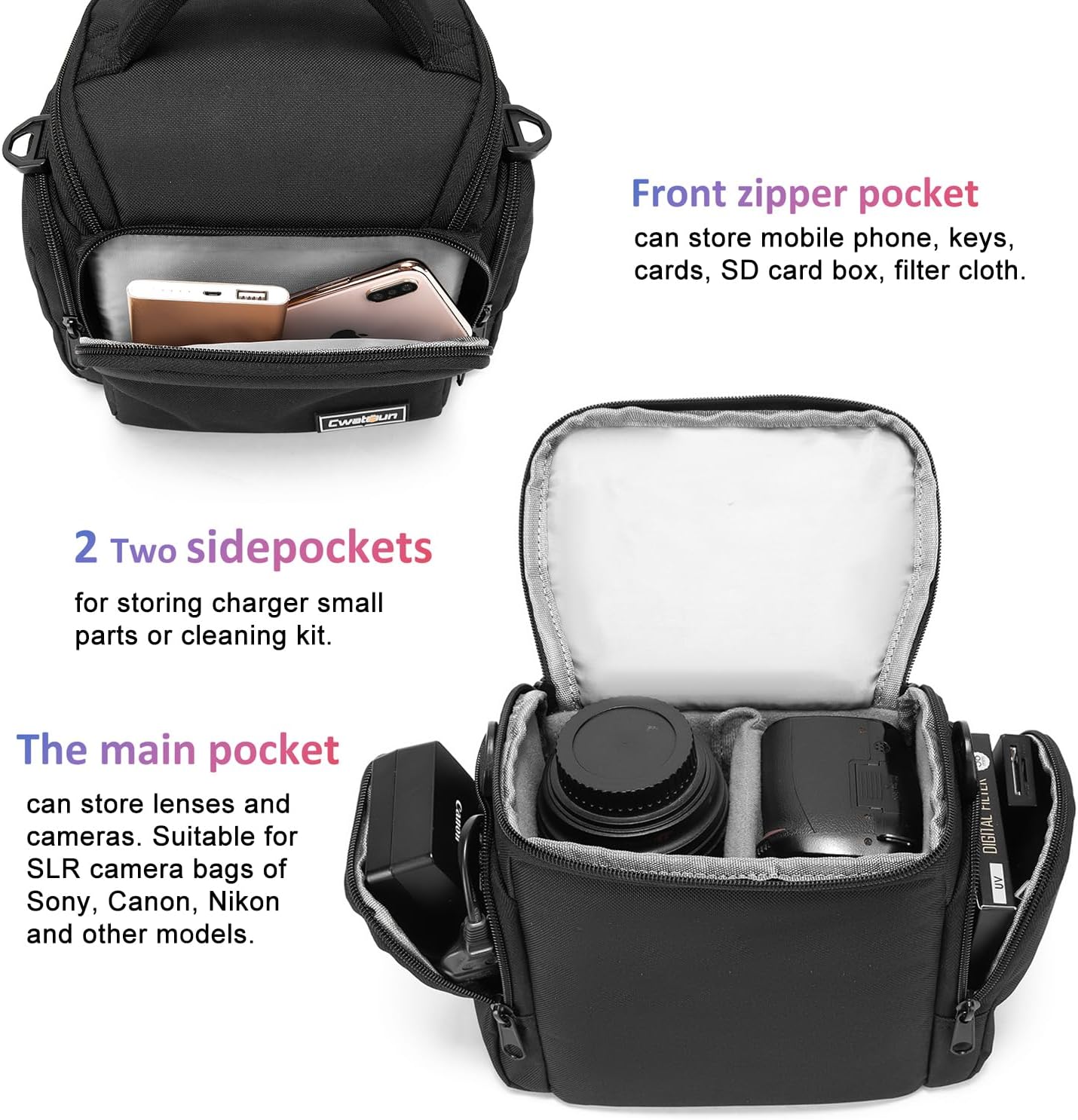Thumbnail 2 de Cwatcun Camera Bag compact sling for DSLRs