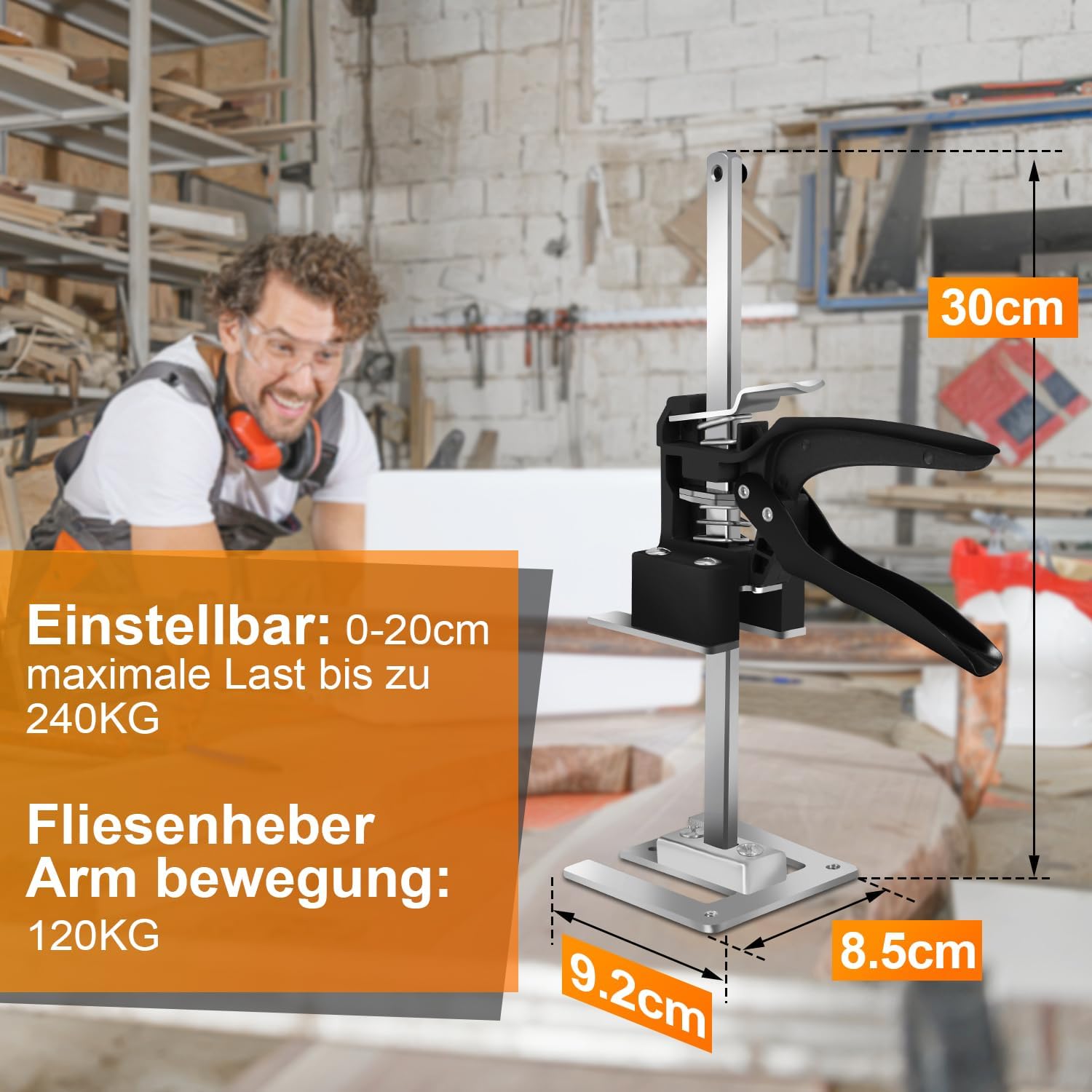 Thumbnail 6 de Ikodm Arbeitssparender Heber – 4 Stück, 30 cm Arm, bis zu 240 kg, vielseitiges Fliesen- und Möbelhebergwerkzeug