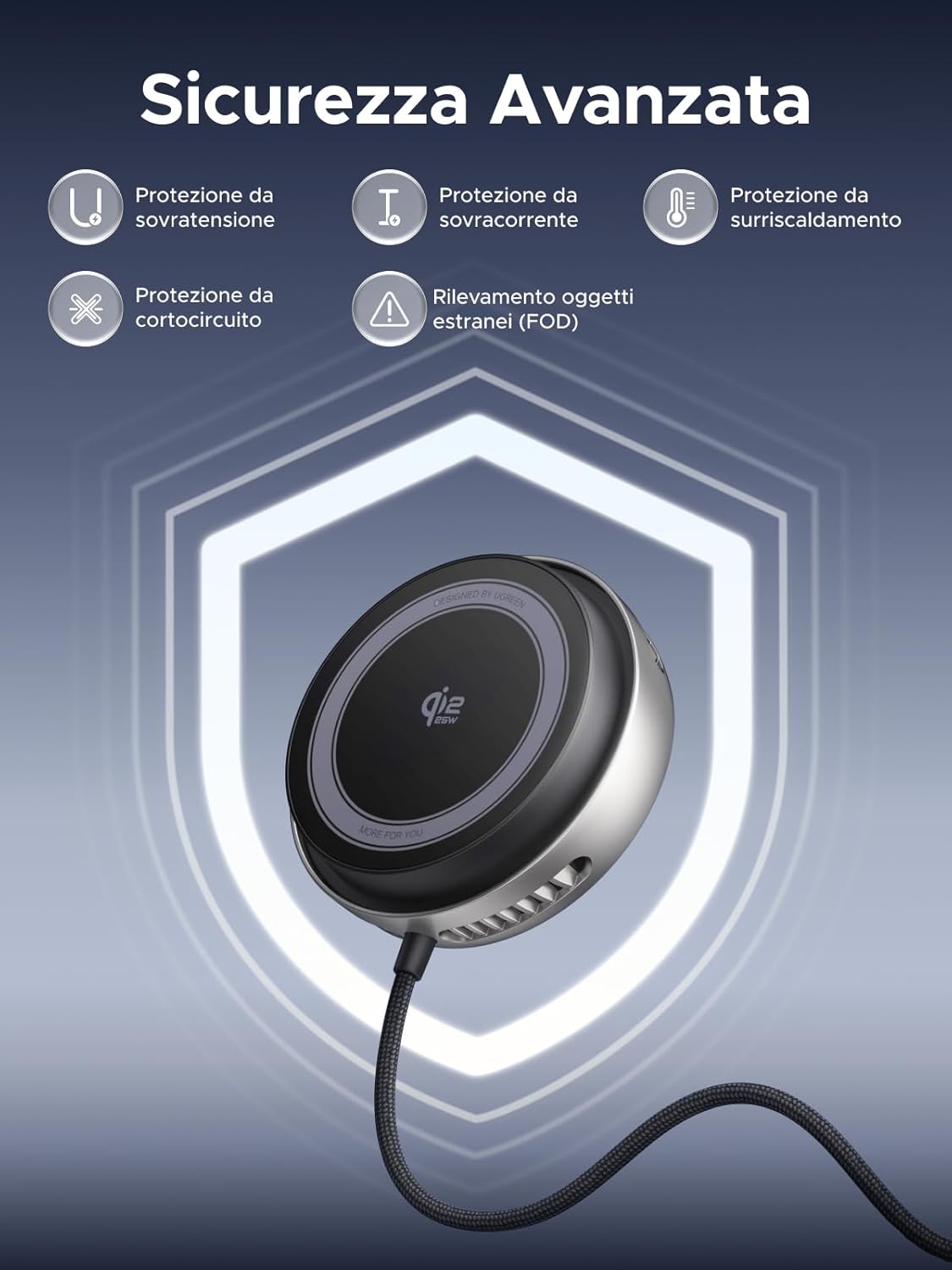 Thumbnail 6 de UGREEN MagFlow Pro Caricatore Wireless MagSafe 25W per iPhone: raffreddamento avanzato e cavo integrato