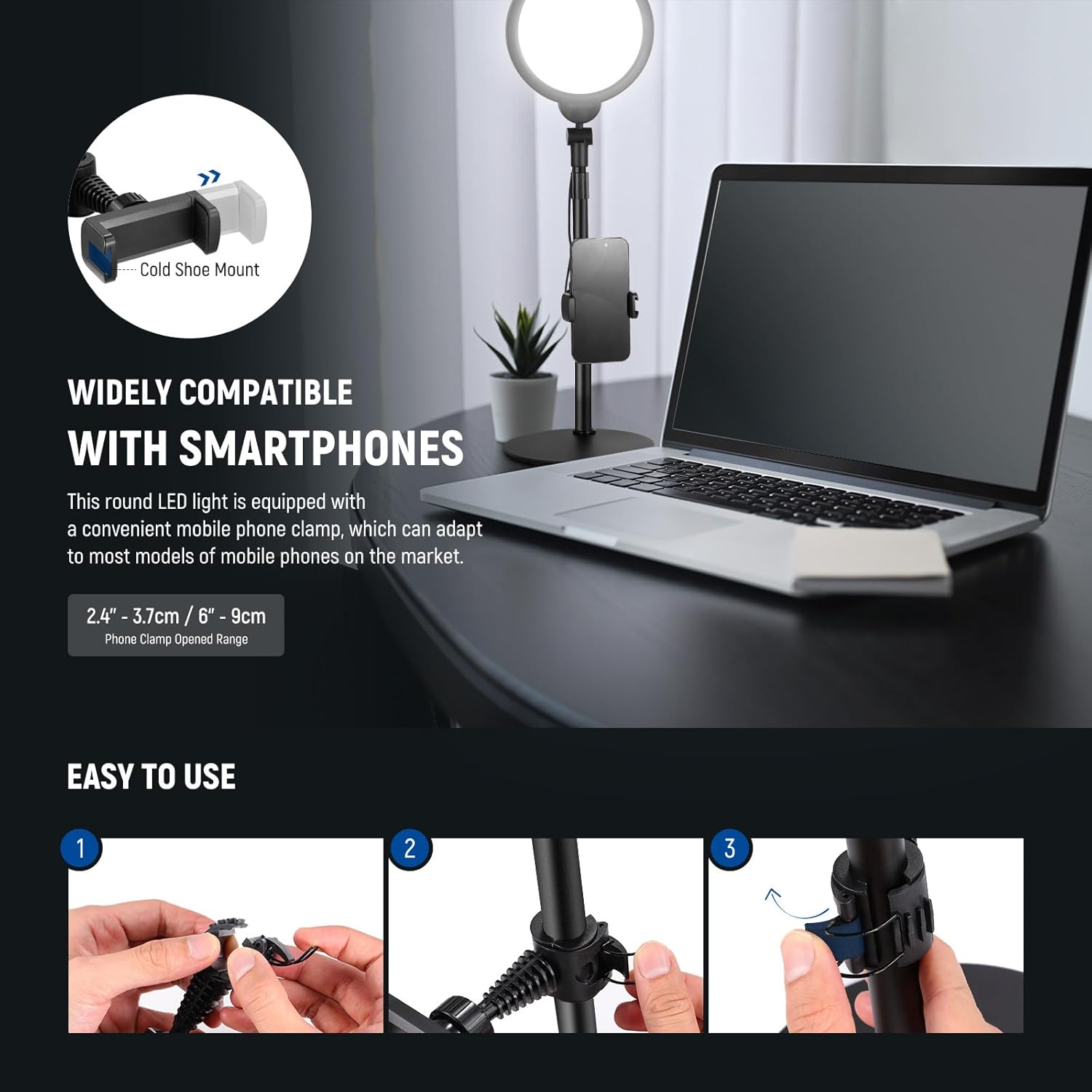 Thumbnail 6 de NEEWER Basics 2 Pack 7" Desktop Ring Lights (R06) for Video Recording