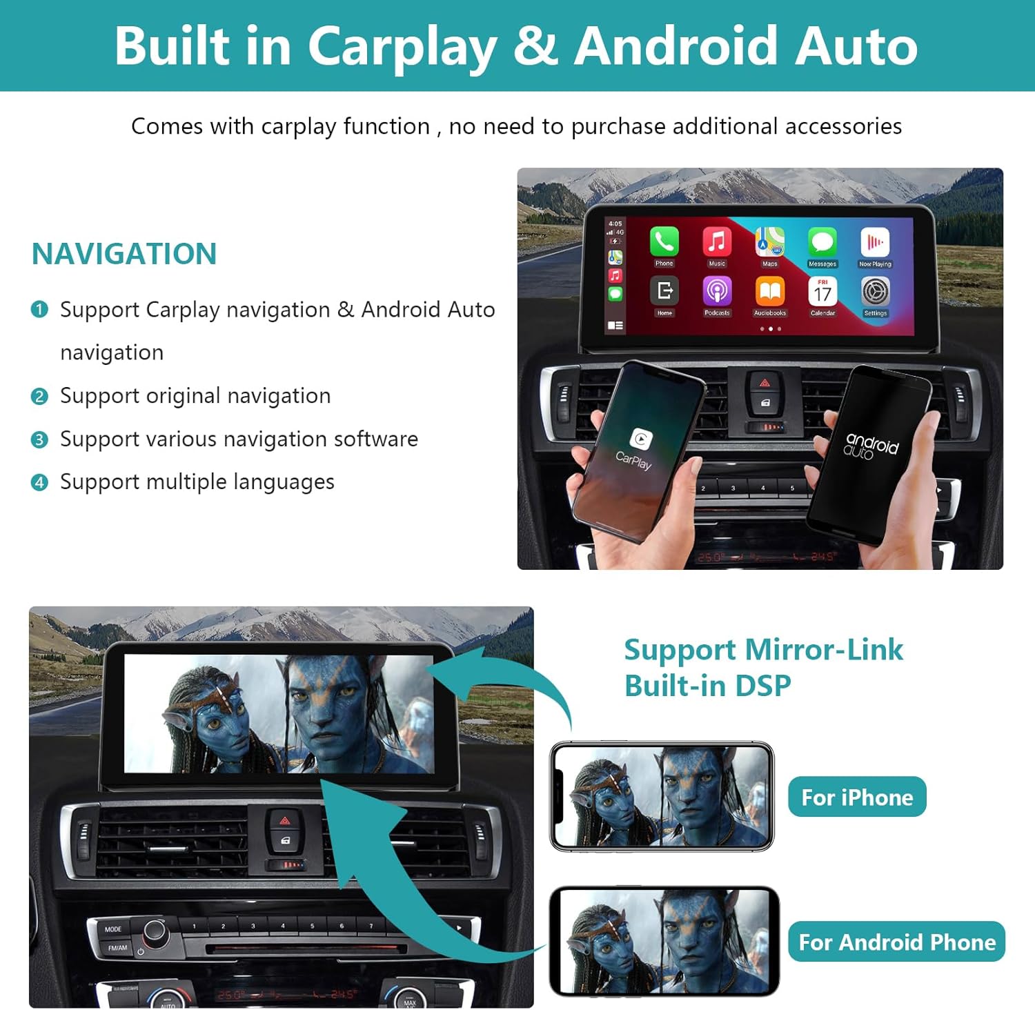 Thumbnail 3 de ninetom Autoradio Ninetom 12,3 pouces compatible BMW NBT (Séries 1/2 F20/F21/F23, 2011-2016) avec CarPlay, Android Auto et MirrorLink