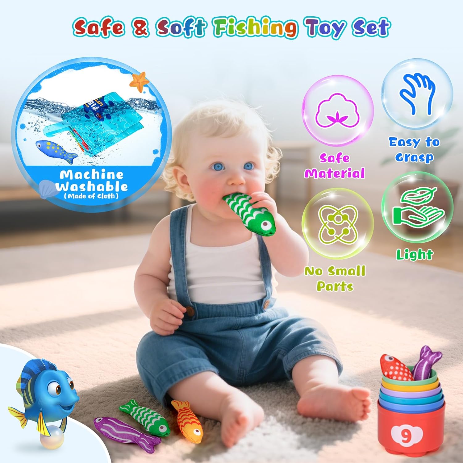 Thumbnail 2 de Montessori Fishing Game 23‑Piece Toy Set 🎣