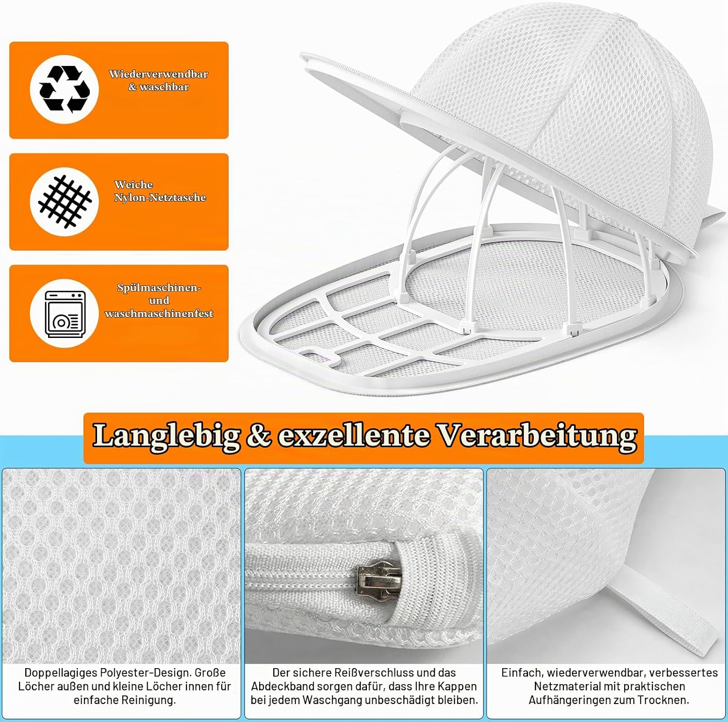 Detalle de Fododo Cap Washer: Cap Waschmaschinen Form, Baseballkappen-Waschgestell