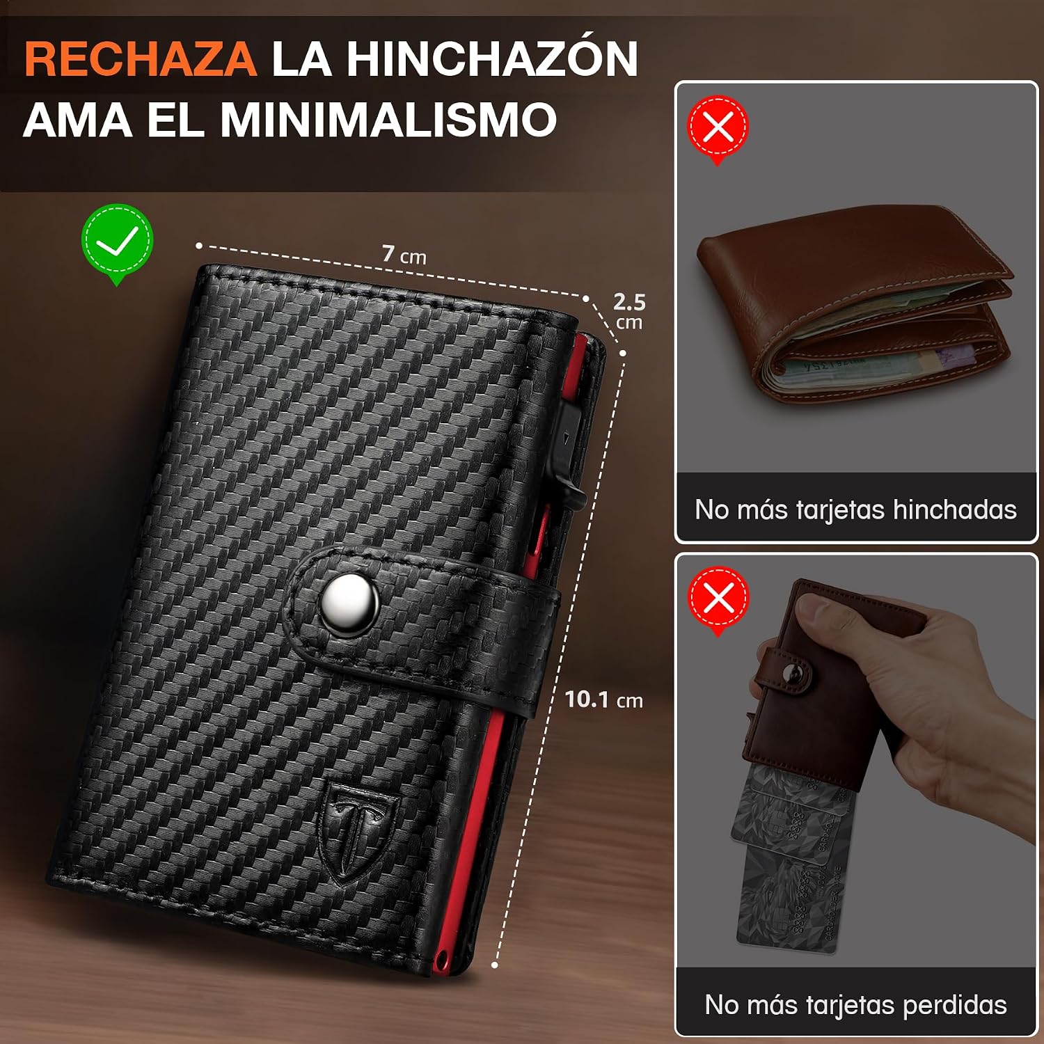 Detalle de TENBST billetera para hombre Smart Wallet