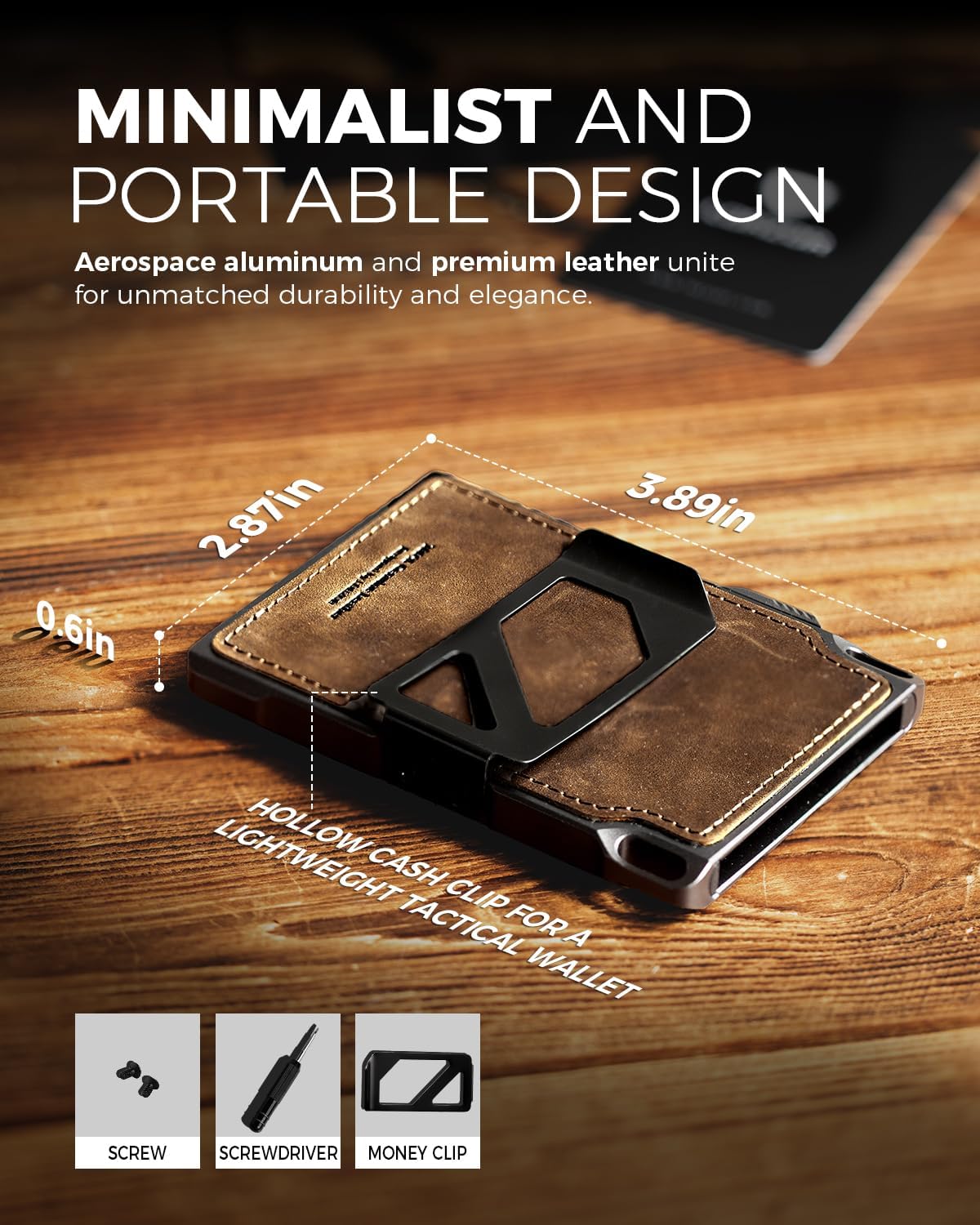 Thumbnail 6 de LORZOR Slim Tactical Wallet for Men – Minimalist Front Pocket Leather Cardholder