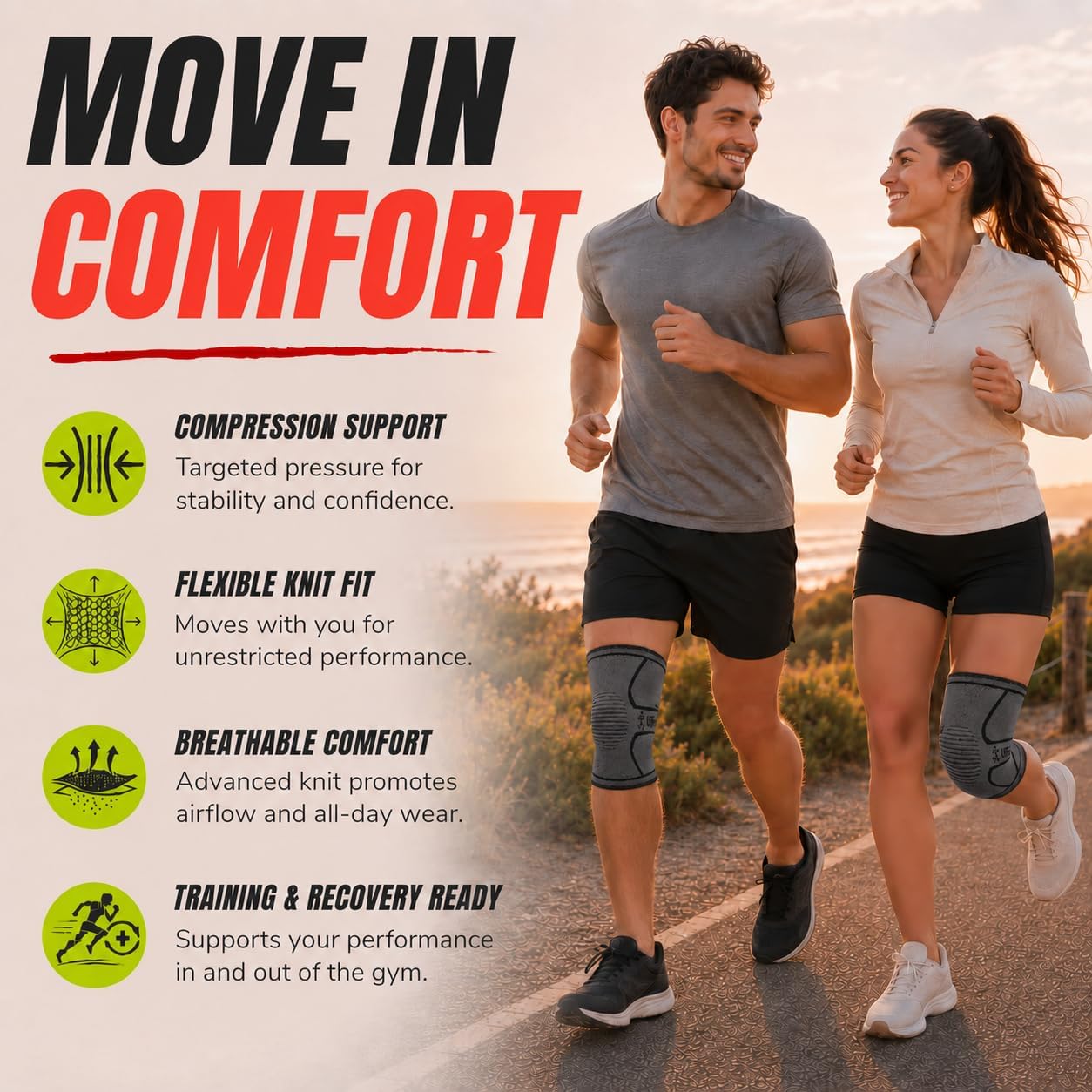 Thumbnail 1 de UFlex Athletics Knee Brace: Compression Sleeve for All-Day Support and Pain Relief