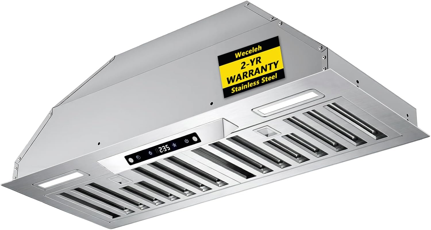 Detalle de Weceleh 305A 30-Inch Insert Range Hood, 900 CFM, Gesture and Touch Controls