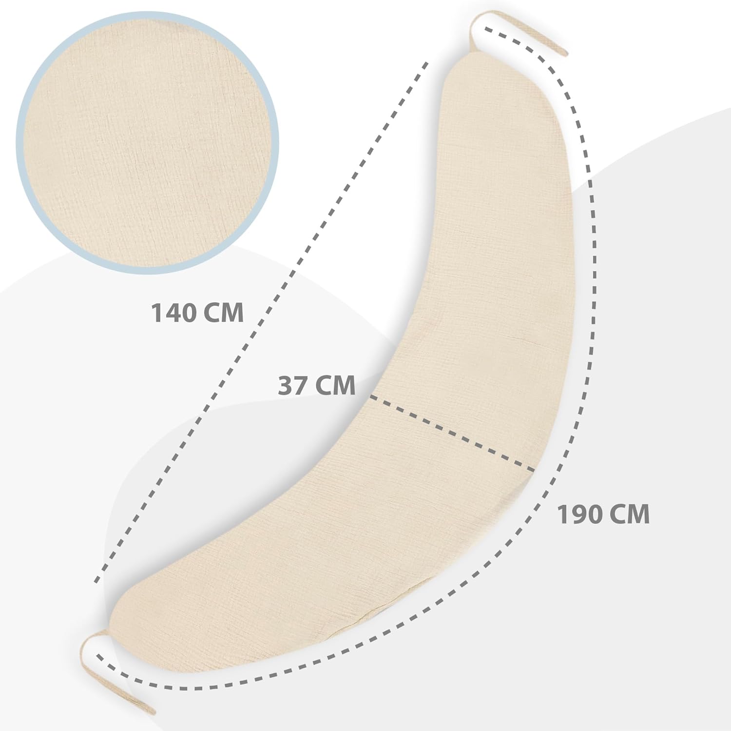 Thumbnail 2 de Totsy Baby Cuscino allattamento e gravidanza Mussola 190 cm (forma a C)