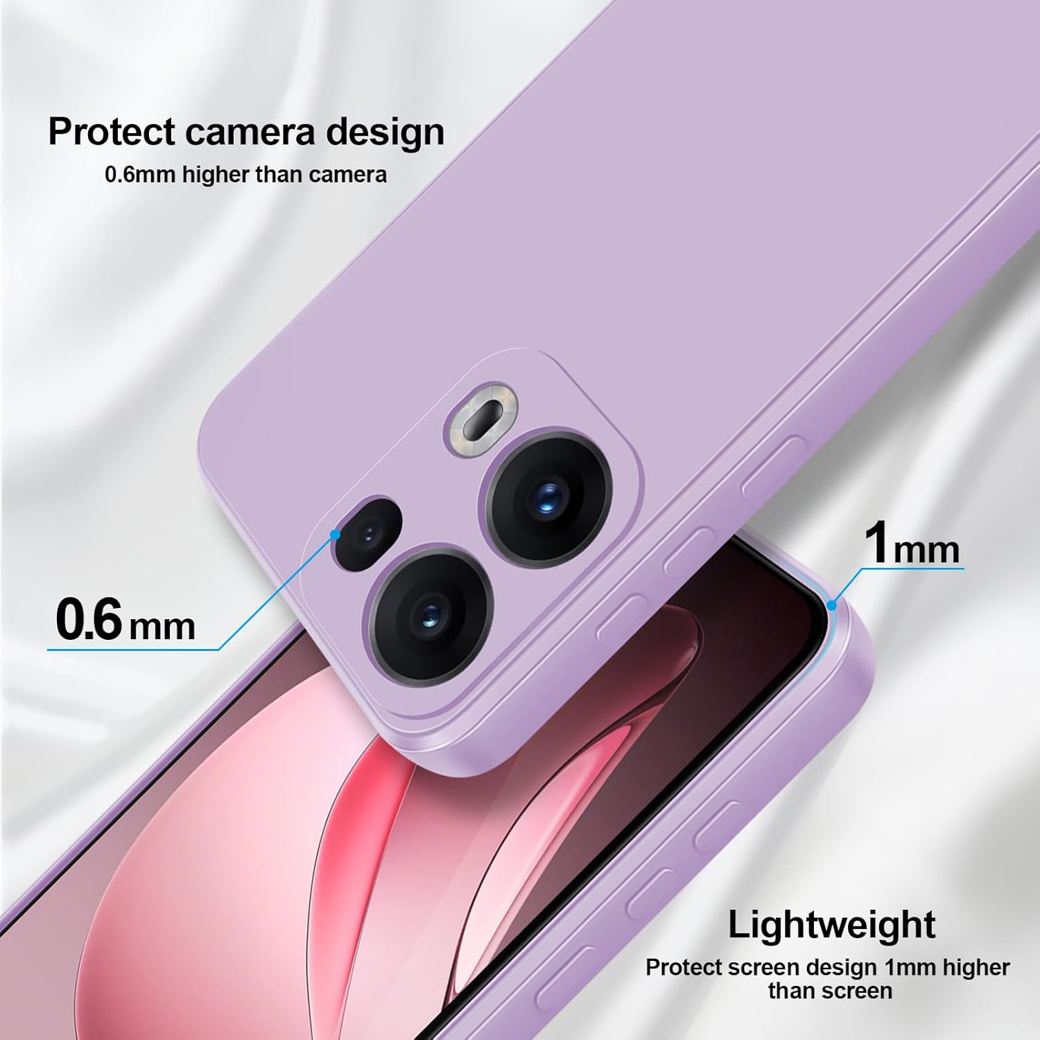 Thumbnail 2 de GiiYoon Silky-Soft Touch Silicone Case for Oppo Reno 13 Pro (Purple)