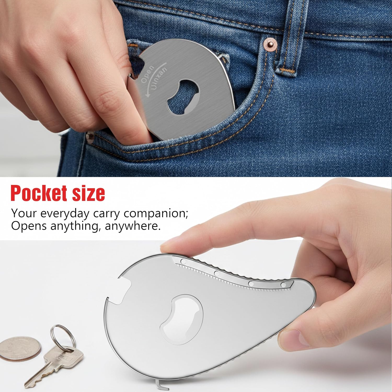 Detalle 1 de Uinxan Multifunction Bottle Opener Stainless Steel