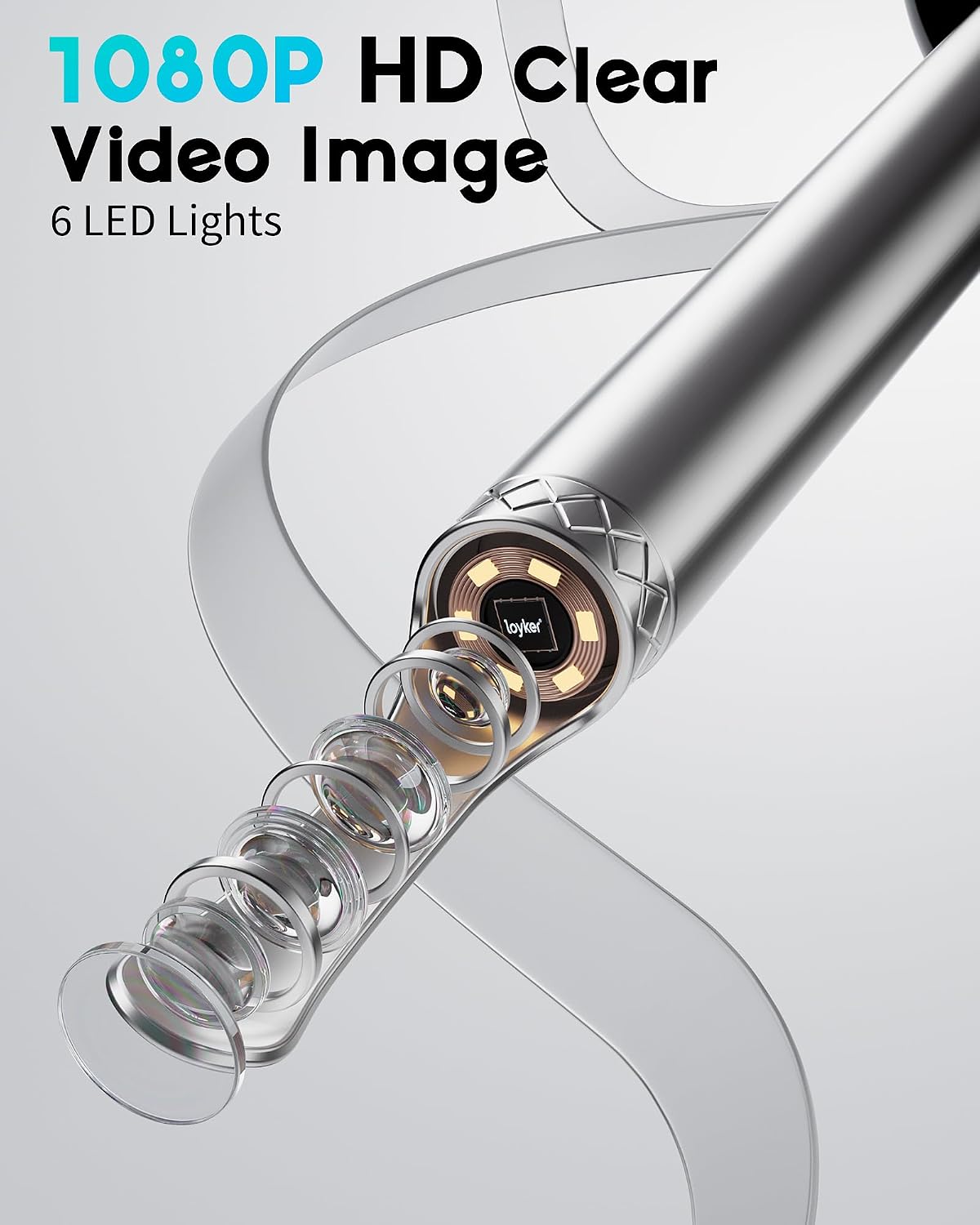 Detalle de Loyker X6 Ear Wax Removal Tool Camera: 1080P Ear Exploration with 6 LED Lights and 360° View
