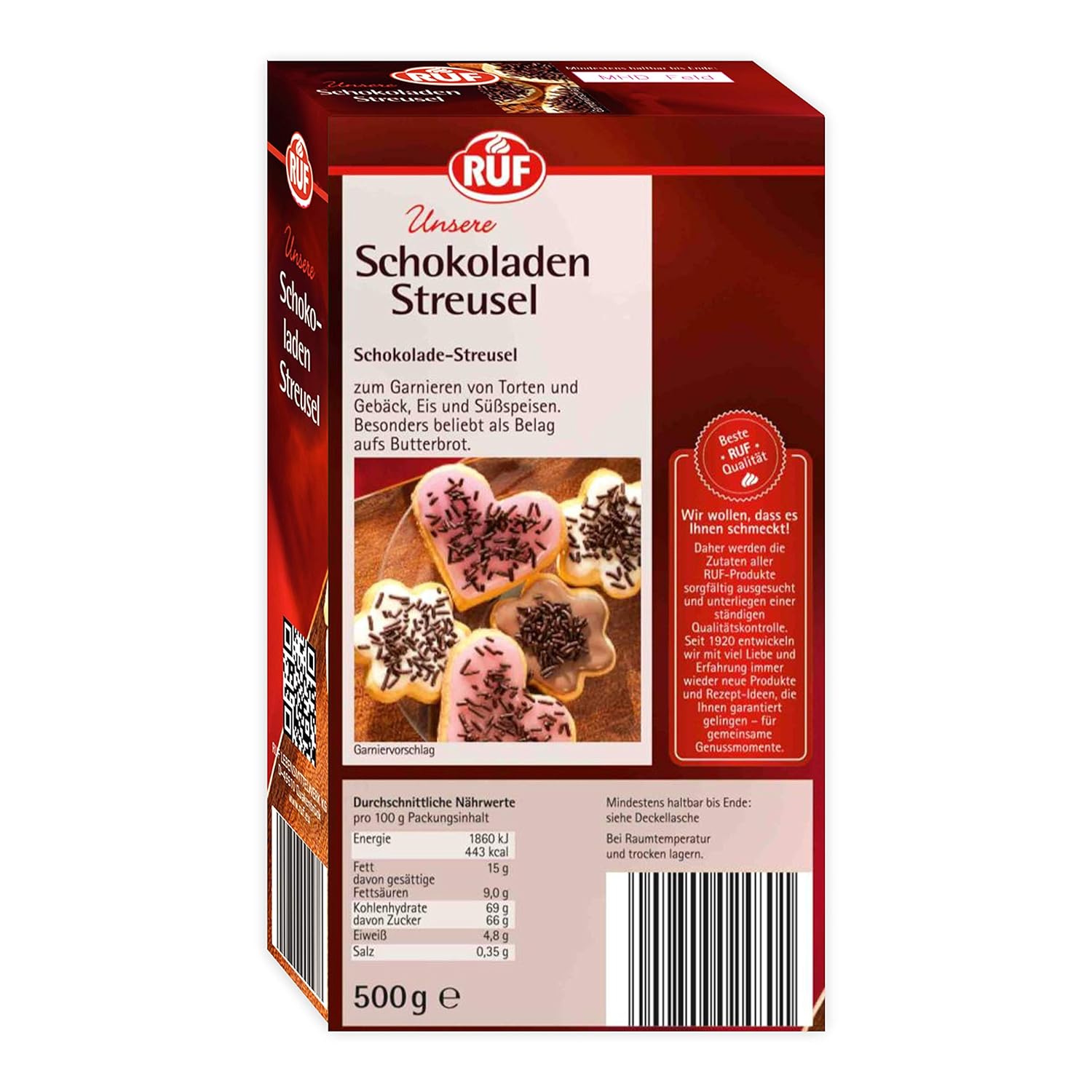 Thumbnail 2 de RUF Schokoladen-Streusel XXL (500 g) – glutenfrei & vegan für Plätzchen, Kuchen, Muffins und Eis