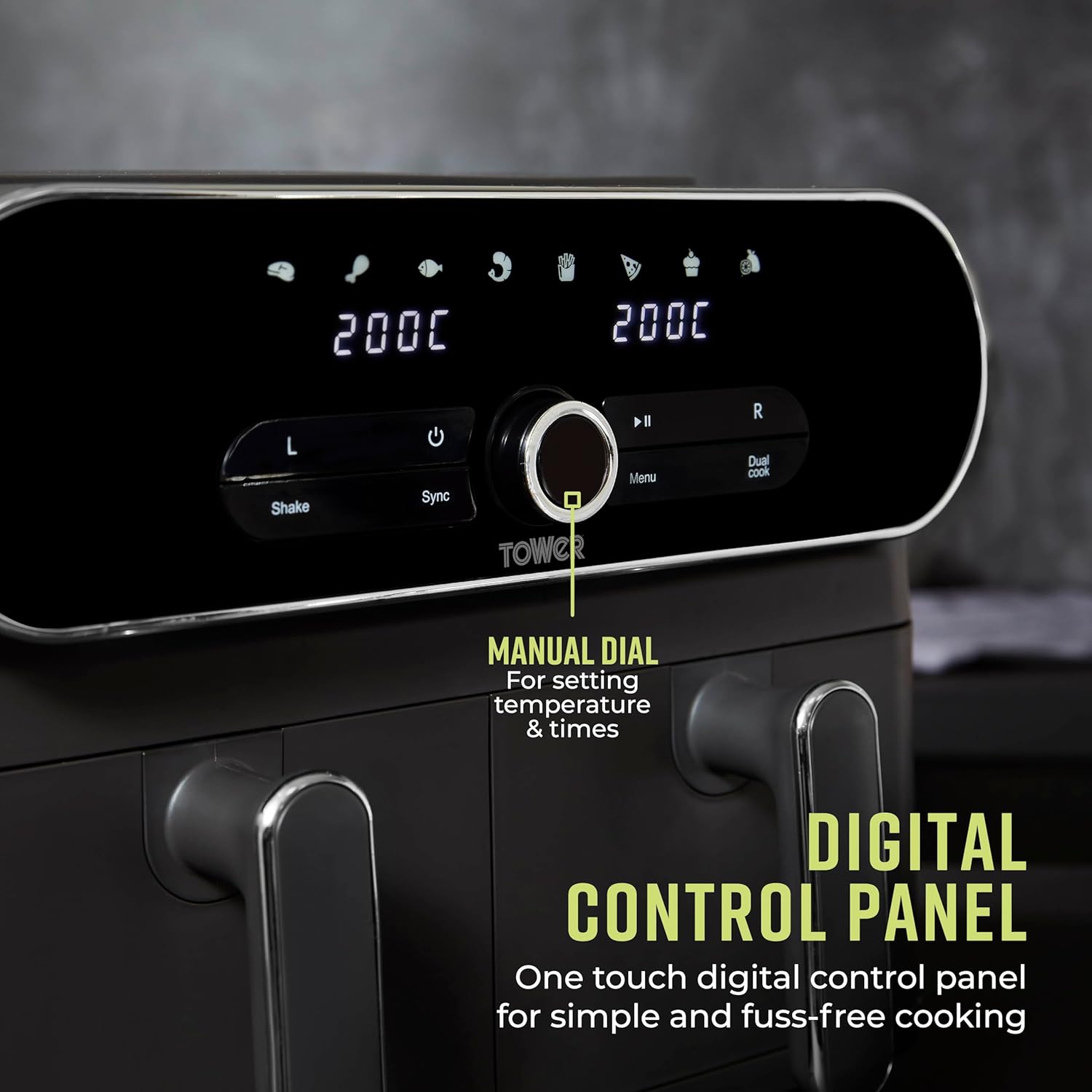 Thumbnail 4 de Tower T17138 Vortx Elite 10.4L Dual Basket Air Fryer with Sync Finish, 1700W