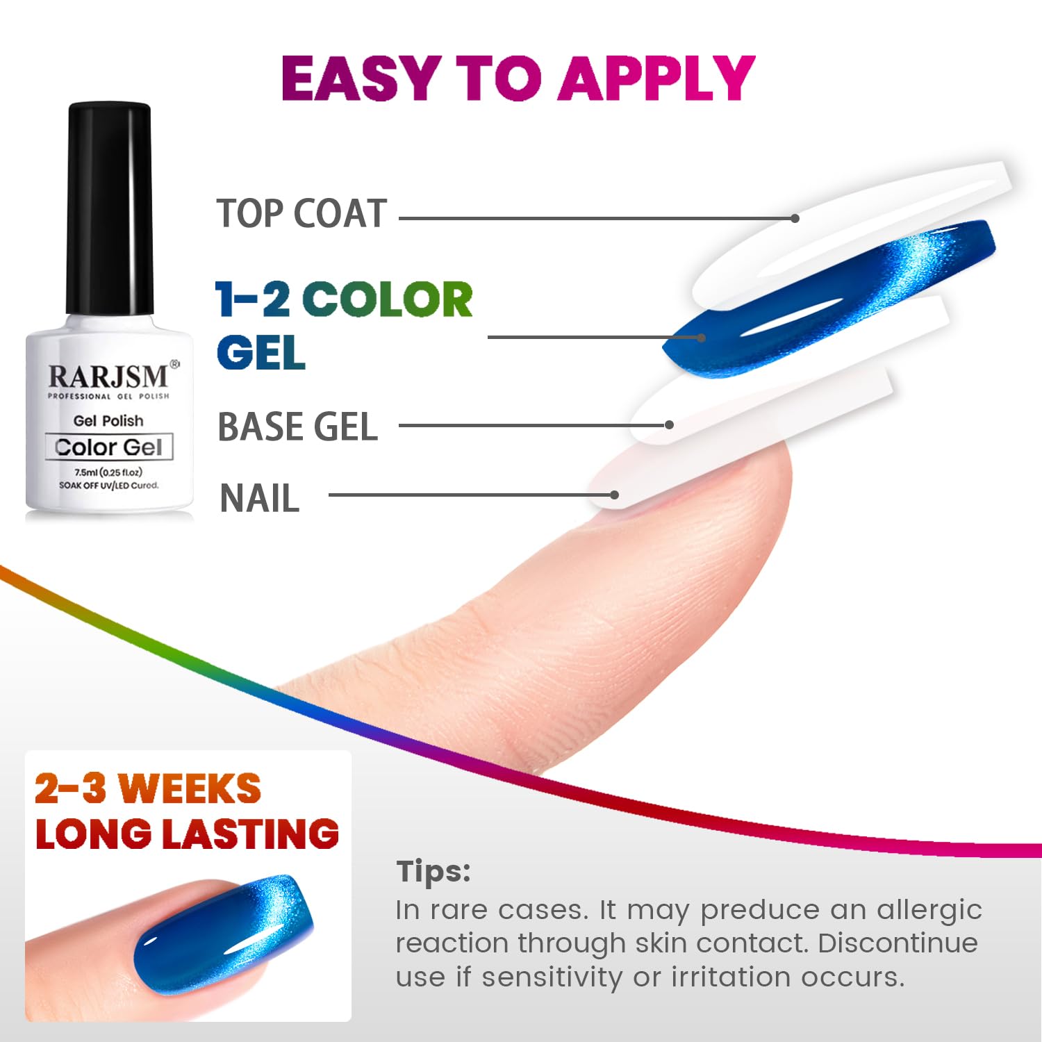 Thumbnail 5 de RARJSM 9D Neon Cat Eye Gel Nail Polish Set 6 Colors ๐