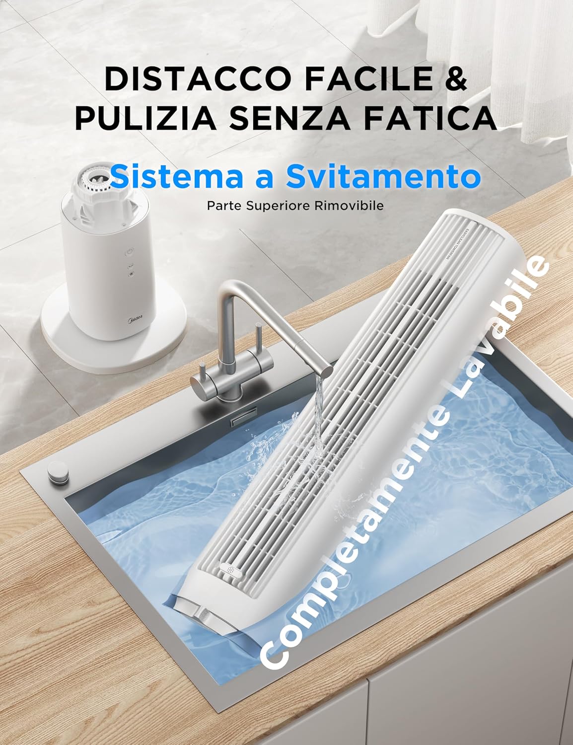 Thumbnail 2 de Midea MTF25FRG ventilatore a torre silenzioso con telecomando, 9 m/s e oscillazione 90°