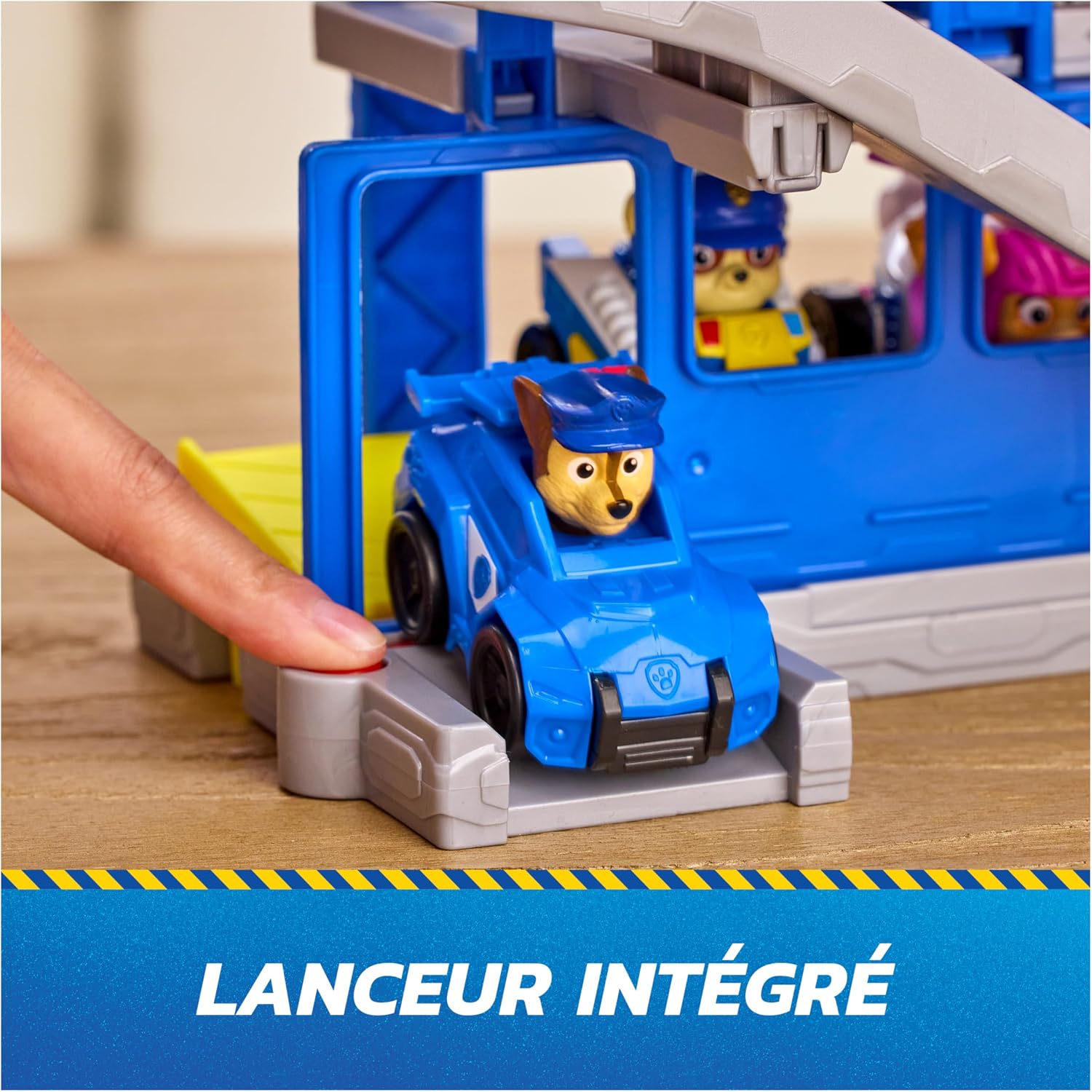 Detalle de Paw Patrol Pat Patrouille – Poste de Police Pup Squad Search & Rescue Mission (voiture + figurines à collectionner)