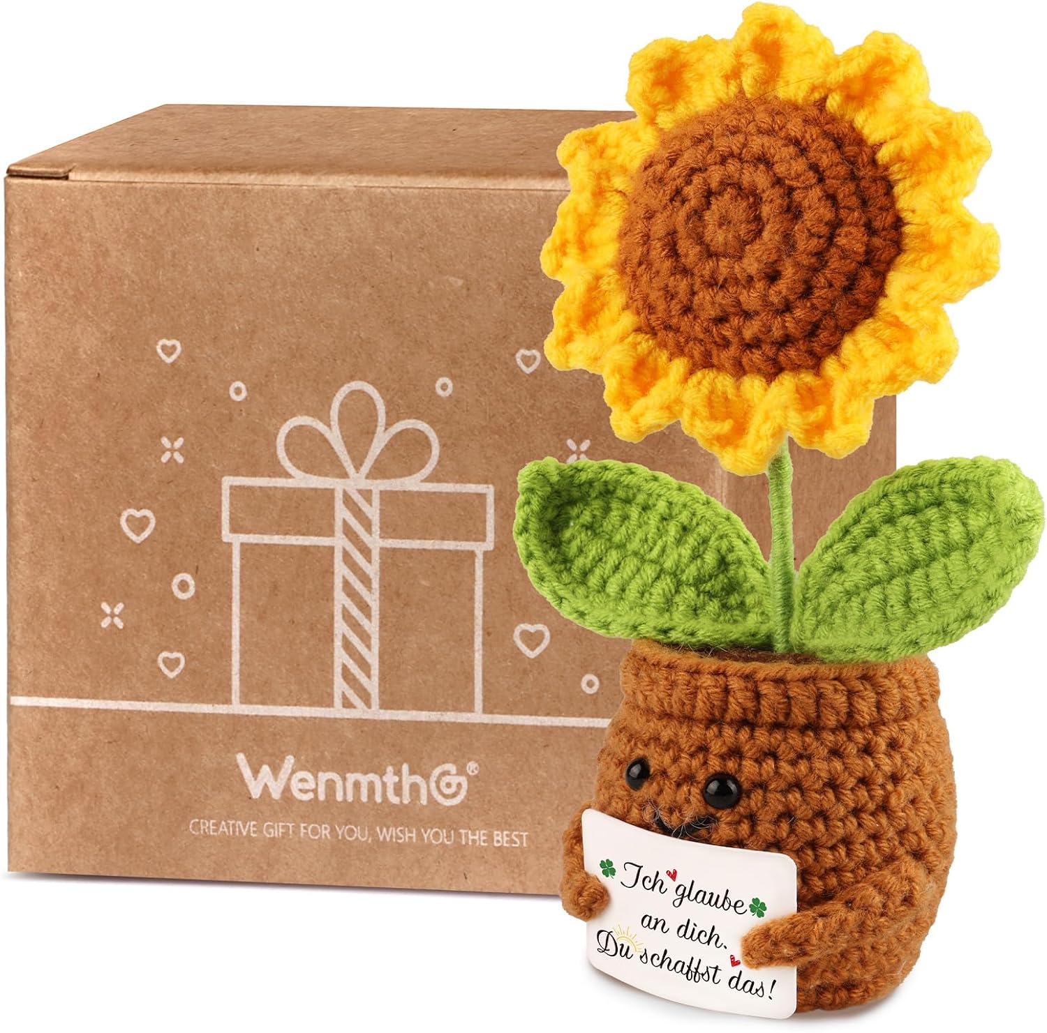 Thumbnail 6 de WenmthG Positive Sonnenblume Pocket Hug – gestrickter Glücksbringer als kleines Mutmacher-Geschenk