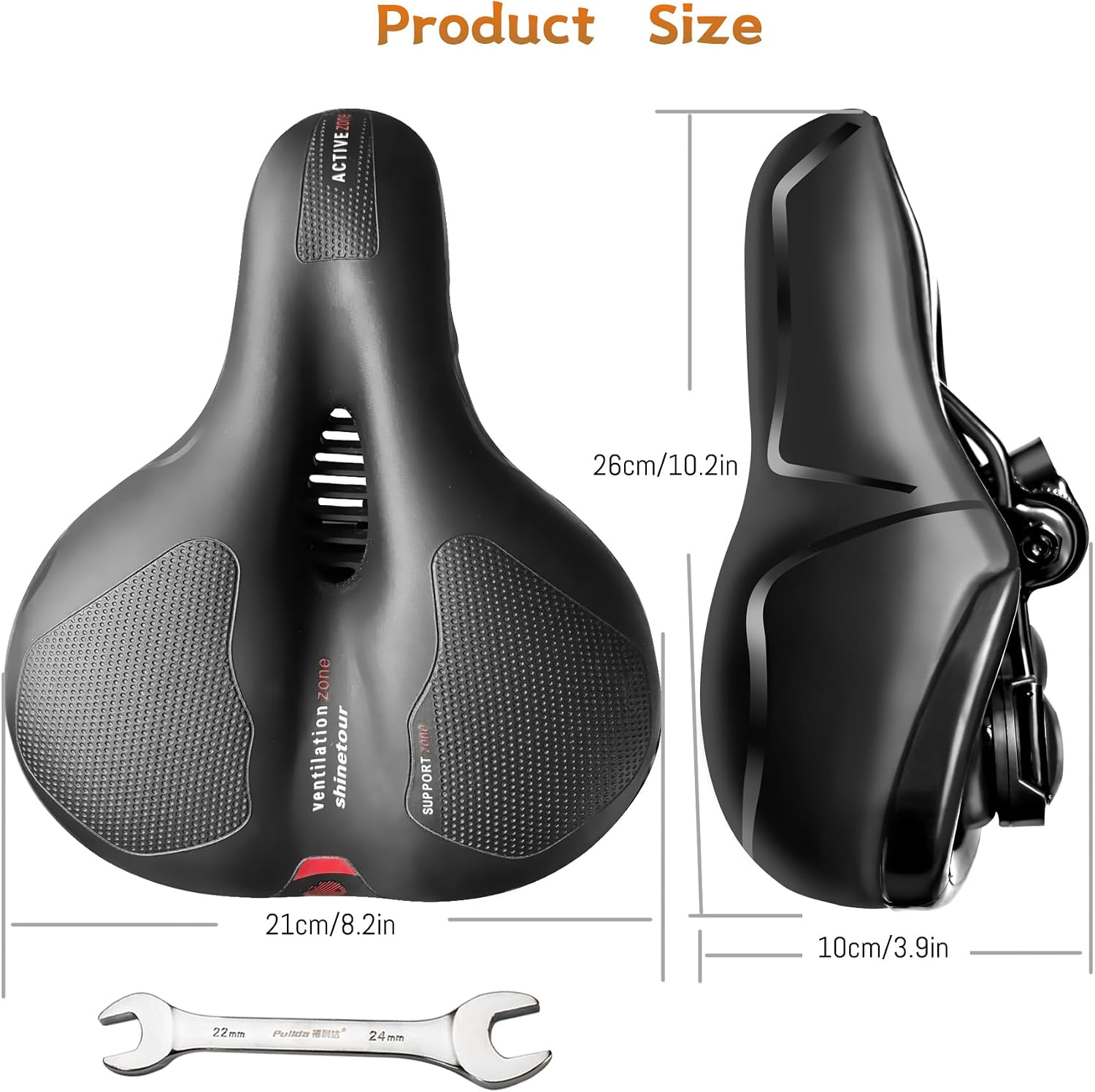 Detalle 2 de Selle de vélo Ultra Confort Hmseng : mousse mémoire, amortisseurs à double ressort et ventilation