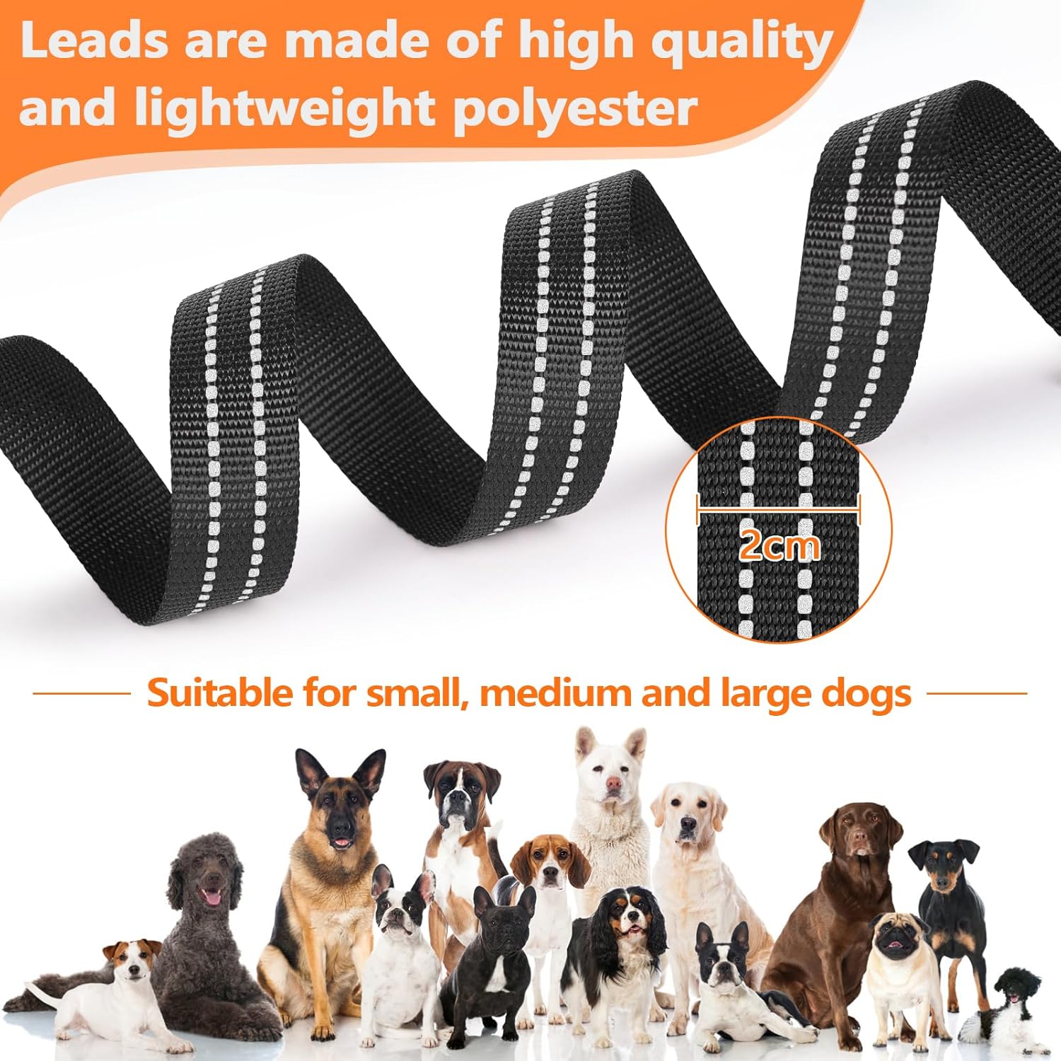 Thumbnail 4 de X XBEN long line dog lead (30M / 98FT) reflective with soft padded handle