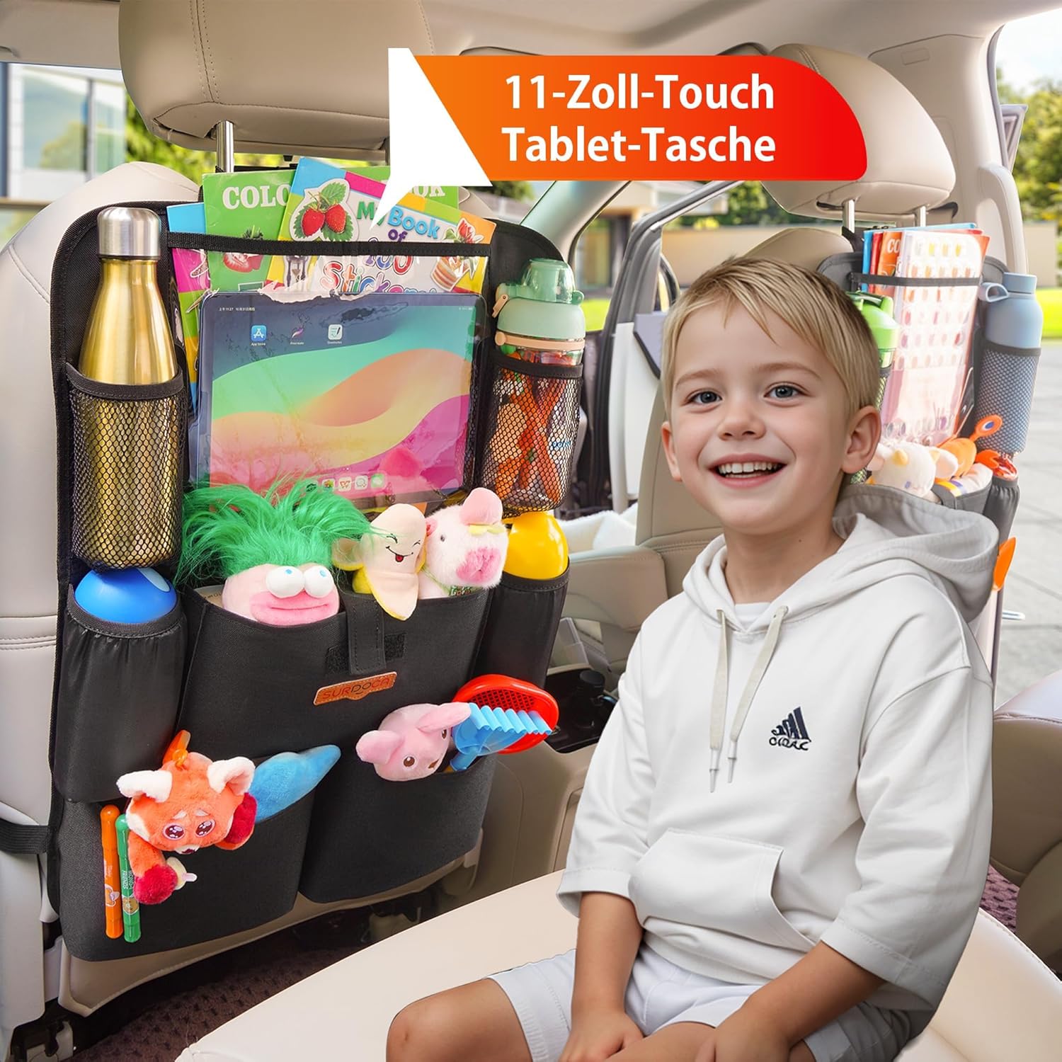 Detalle 1 de Surdoca Autositz-Organizer 4. Generation für 11-Zoll