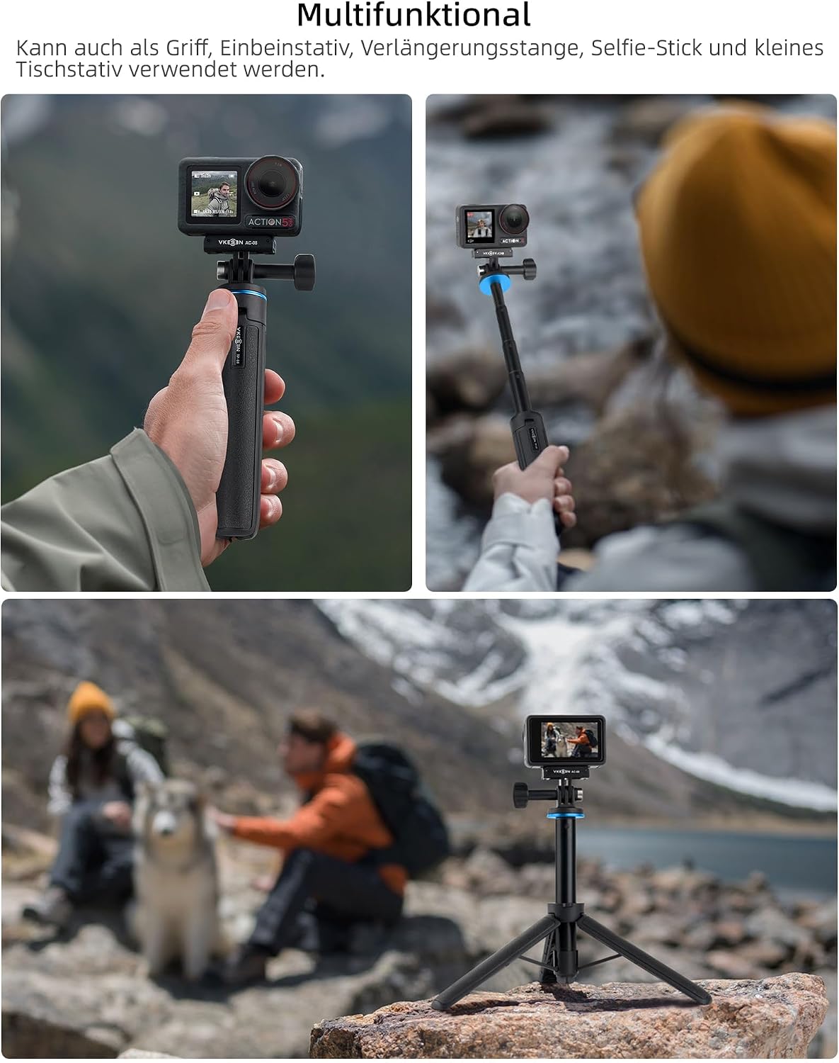 Thumbnail 2 de 51 cm Osmo Action Selfie Stick Stativ-Set für DJI Action 5 Pro/4/3, Osmo 360 – Mini-Stativ & erweiterbarer Griff
