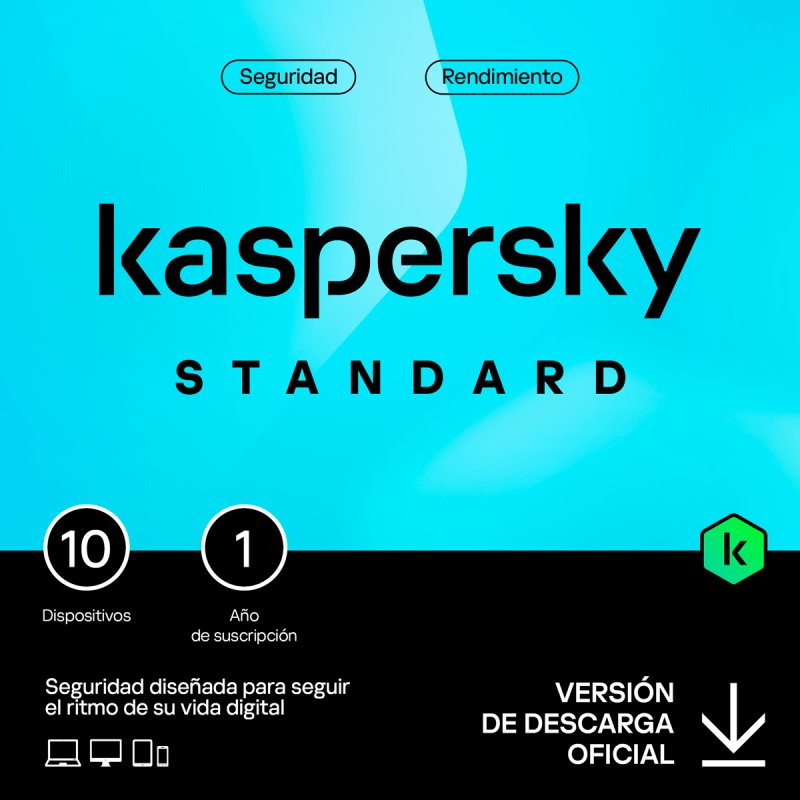 Detalle de Kaspersky Standard Anti-Virus 10 Dispositivos – Licencia Digital 1 Año