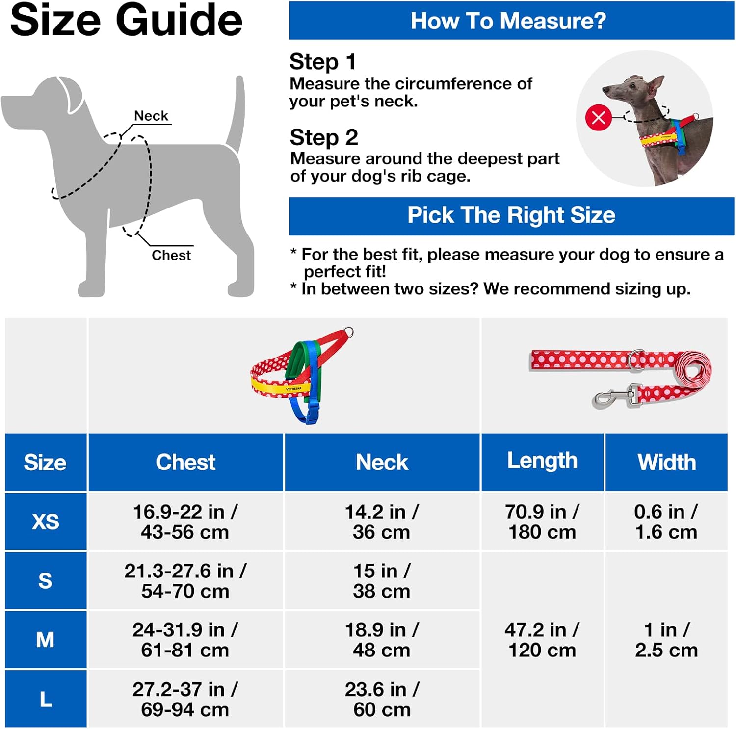 Thumbnail 4 de VETRESKA Dog Harness and Leash Set (XS, Red): No-Pull, Adjustable, 360° Tangle-Free Walk Training