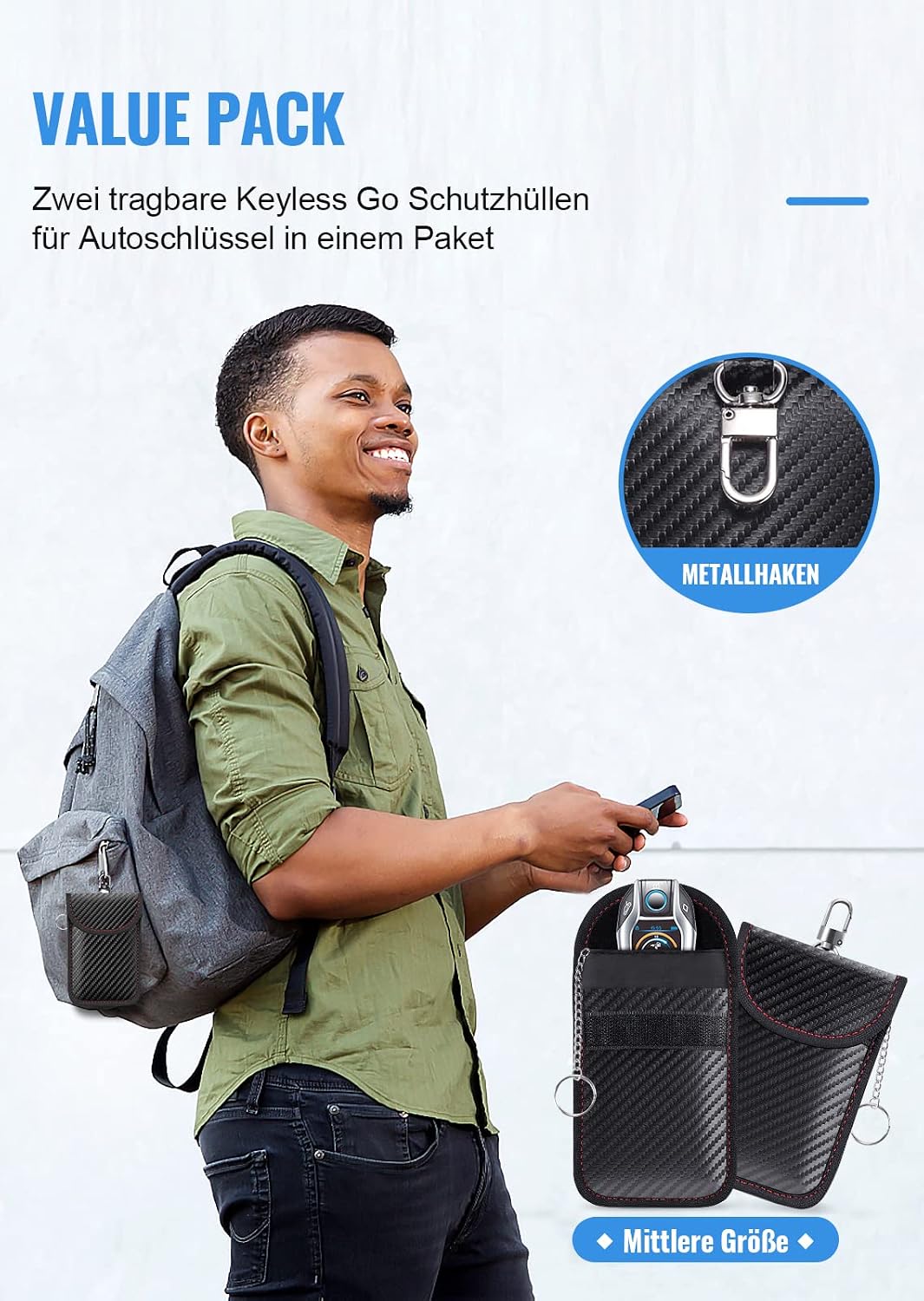 Detalle 1 de Lanpard Keyless Go Schutzhülle 2er Pack