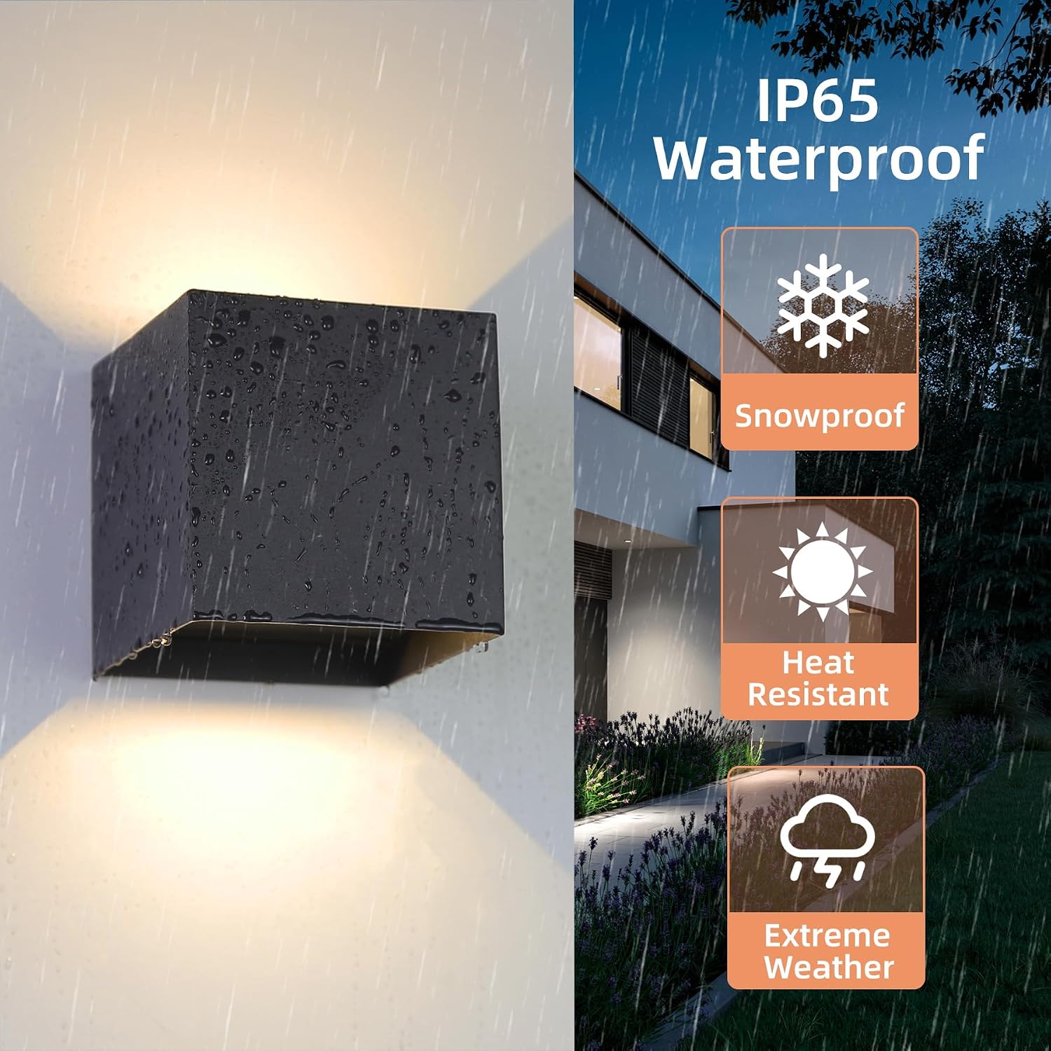 Detalle de CHENBEN Outdoor Wall Lights 12W IP65 Adjustable Beam LED Wall Lamp (4 Pack) – 3000K Warm White