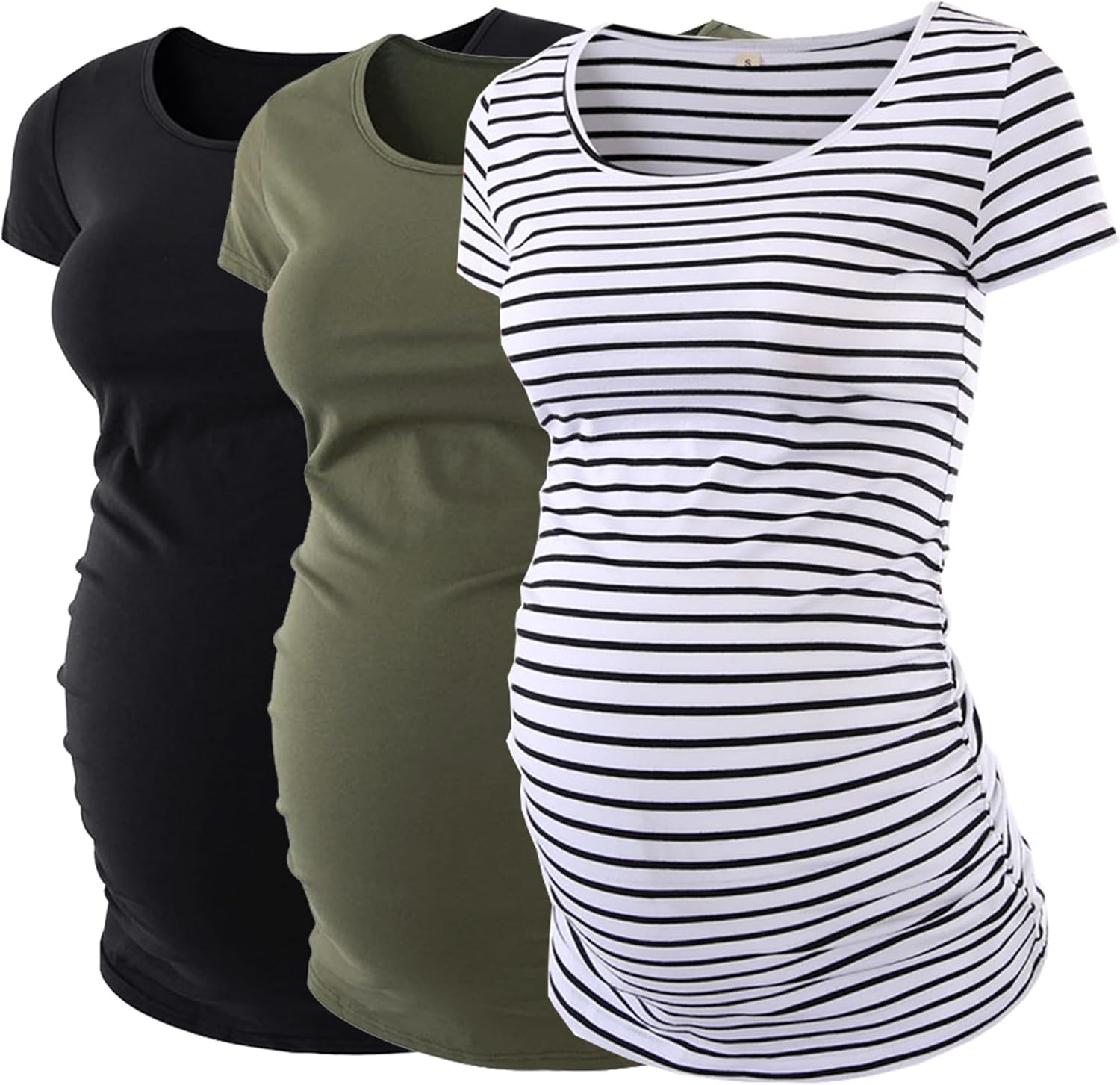 Detalle de Love2Mi Umstandsshirts 3er Pack Kurzarm