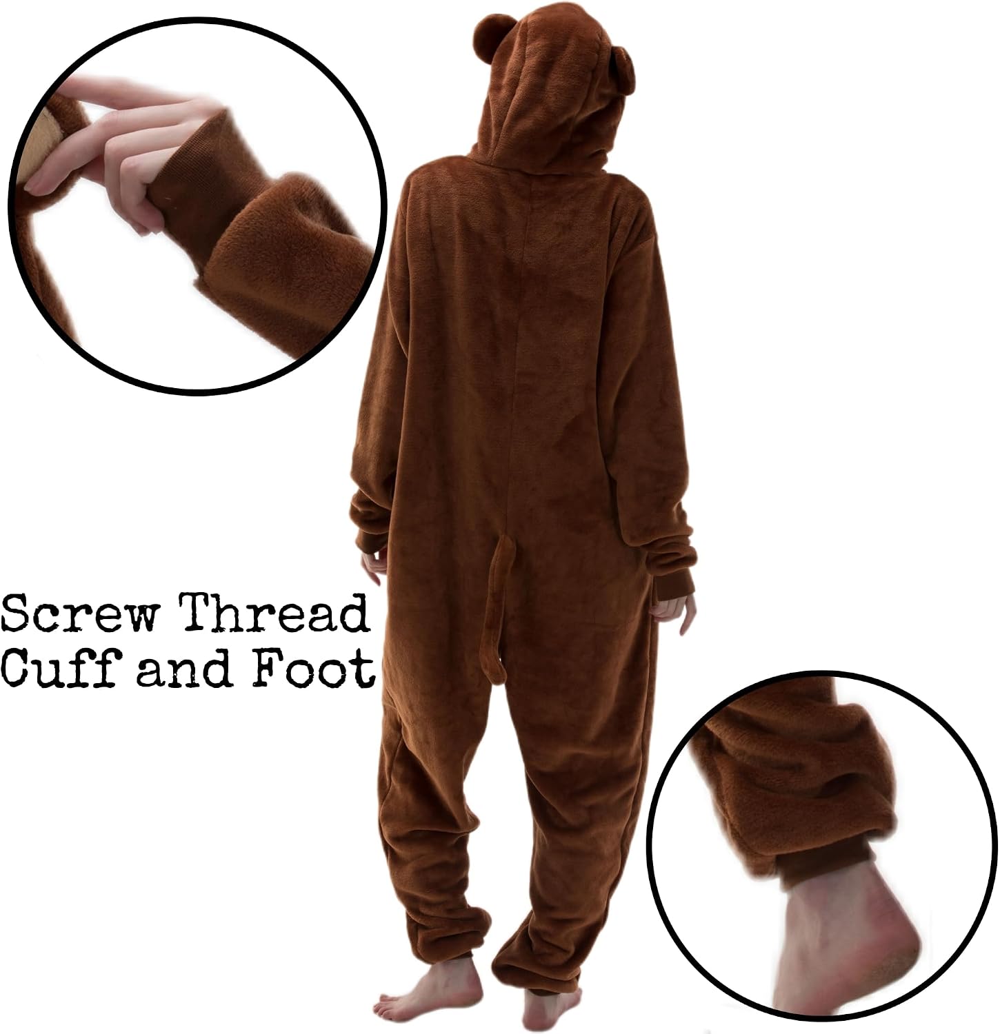Detalle 1 de AILMQYJL Monkey Flannel Onesie Pajamas with Hood and Zipper