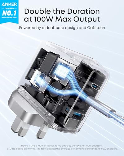 Thumbnail 1 de Anker 100W USB-C Charger with 3 Ports: Ultra-Compact GaN Power for MacBook, iPad and iPhone