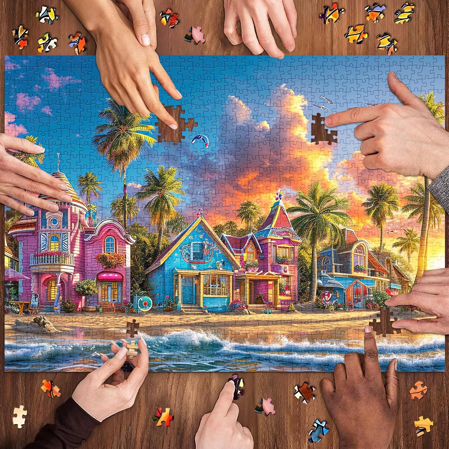 Detalle de HUADADA Puzzle mit 1000 Teilen (70 x 50 cm) – „Impossible Game“ Hafenmotiv für Erwachsene & ab 14