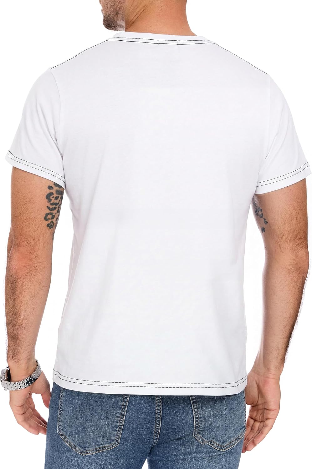 Detalle de Enjyam Men’s 100% Cotton Crew Neck T-Shirts – Classic Short Sleeve Top
