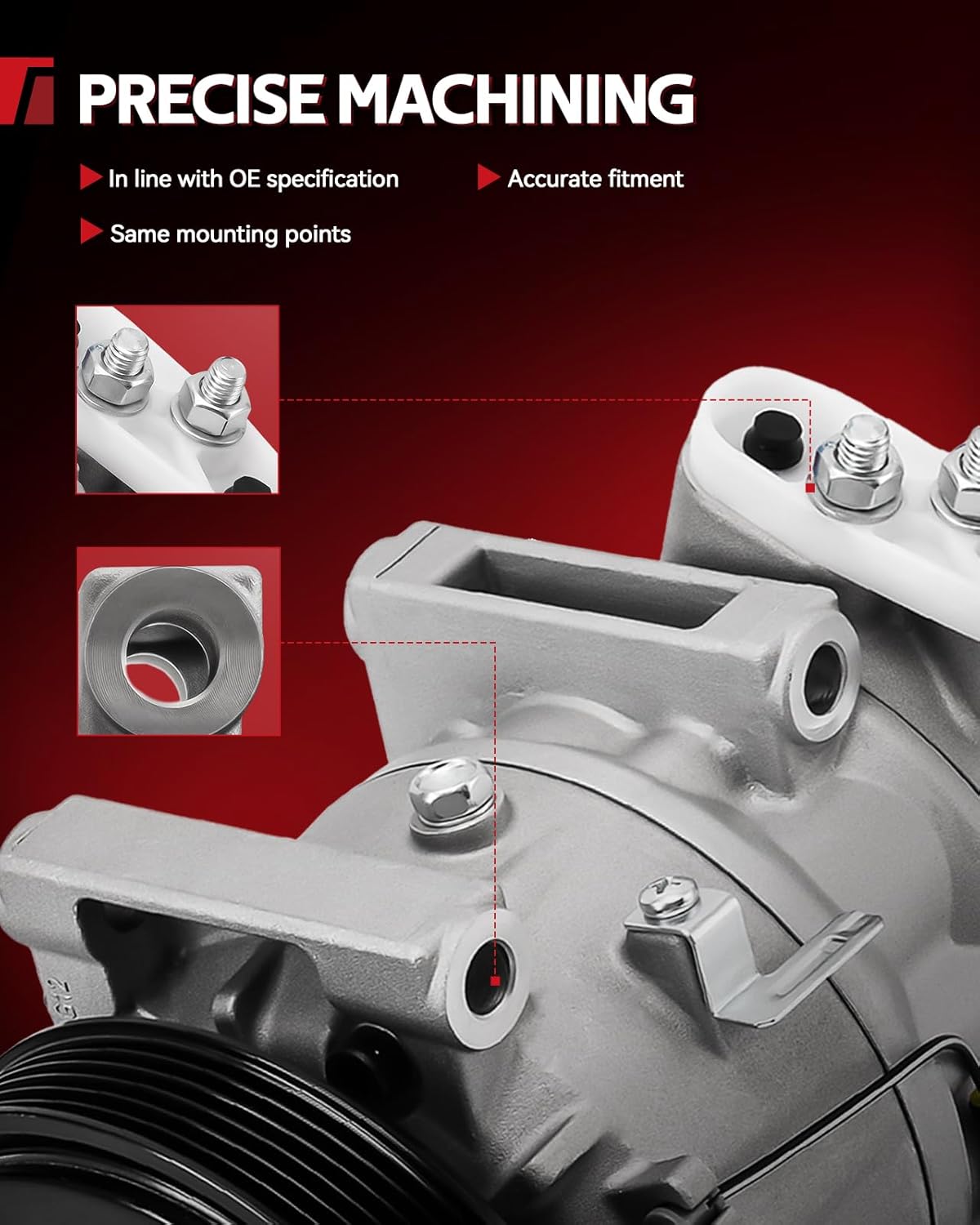 Detalle de Torchbeam AC Compressor with Clutch Fit for Ford Explorer 2013-2019 (OE 648337, 198358)