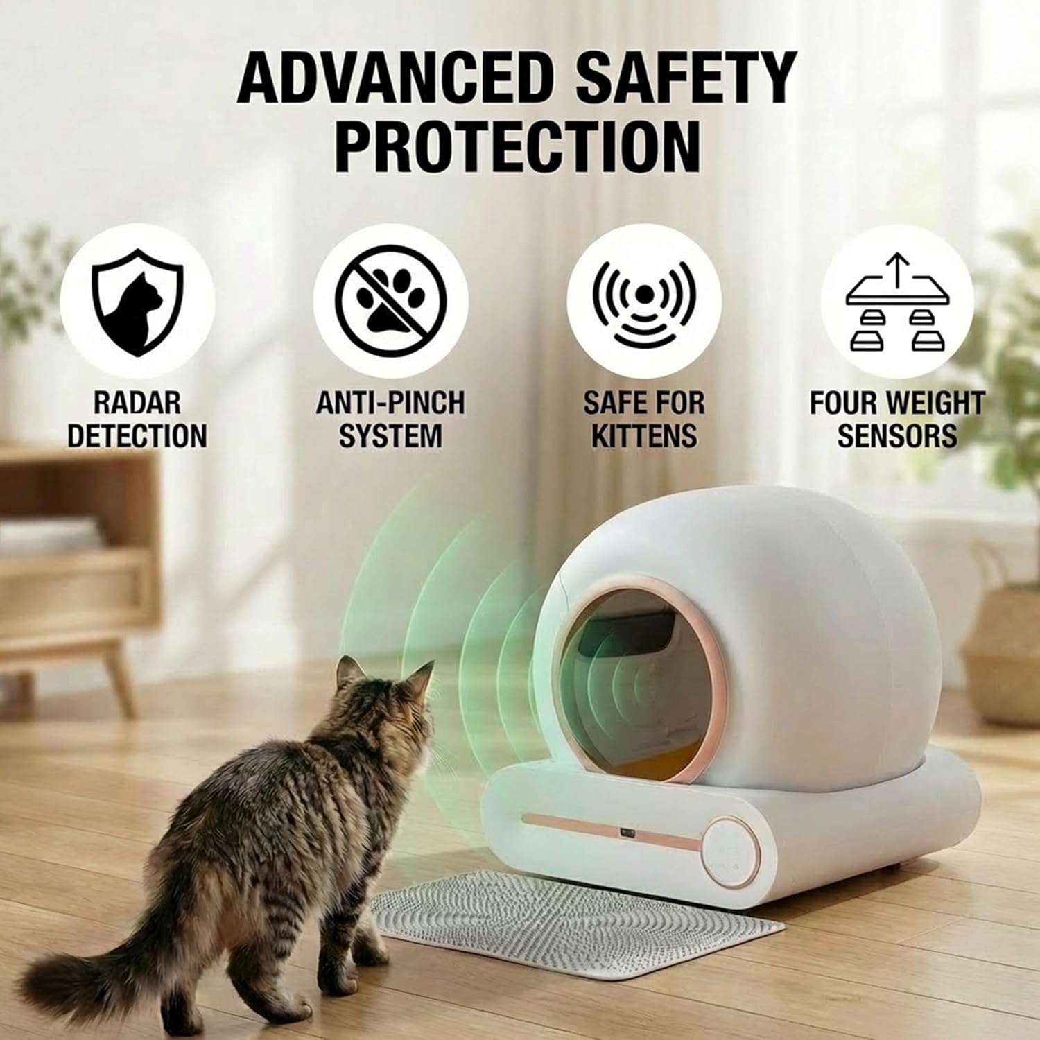 Thumbnail 4 de Venkillian Automatic Self Cleaning Cat Litter Box with Tuya Smart App Remote Control (65L large tray)
