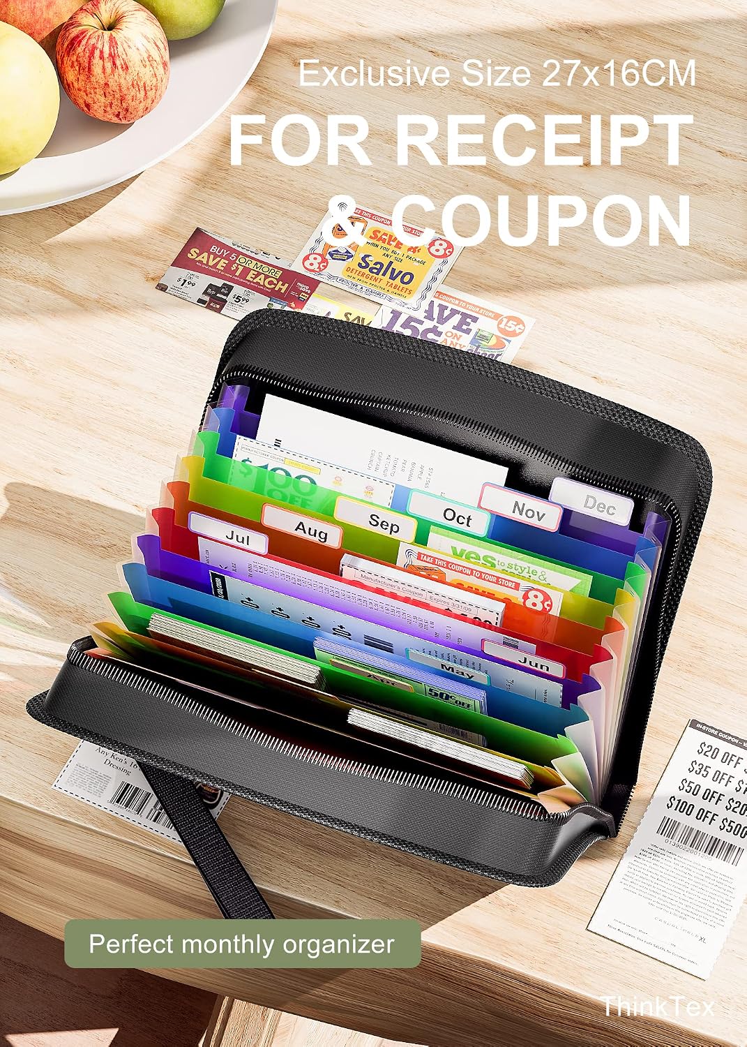 Detalle 2 de ThinkTex Receipt Coupon Organiser 11x6 in