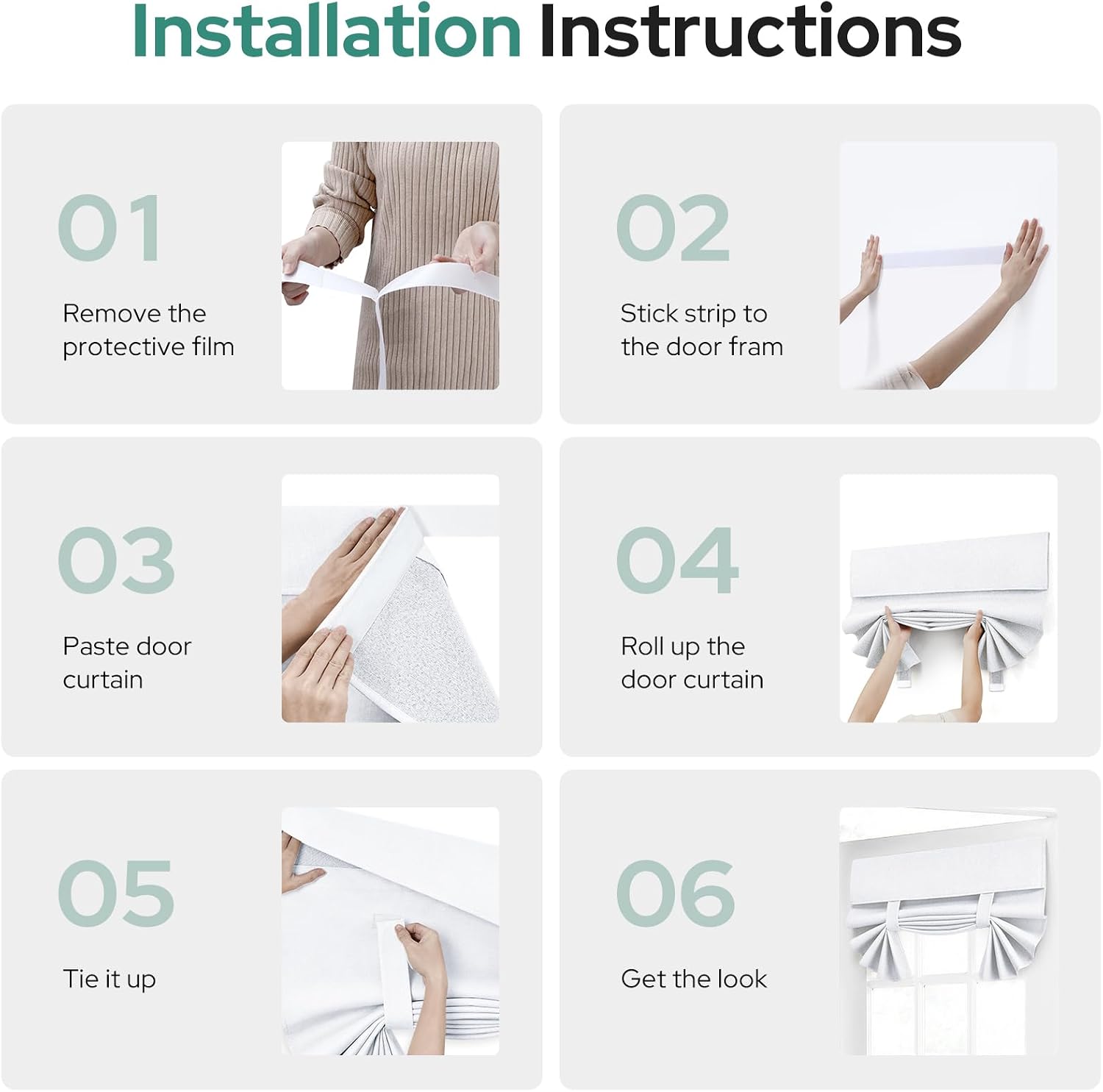 Thumbnail 6 de HOMEIDEAS 100% Pure White Linen Blackout French Door Curtain (1 Panel, 30 x 40 Inch)